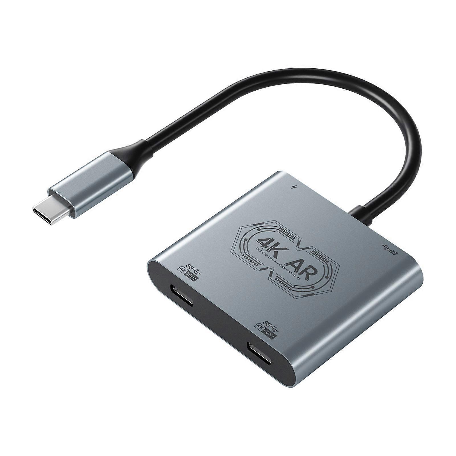 AR Glasses Type C Hub With PD100W Fast Charging 4K 60Hz Output Data Transfer Aluminum Adapter For Gaming Devices Multicolor