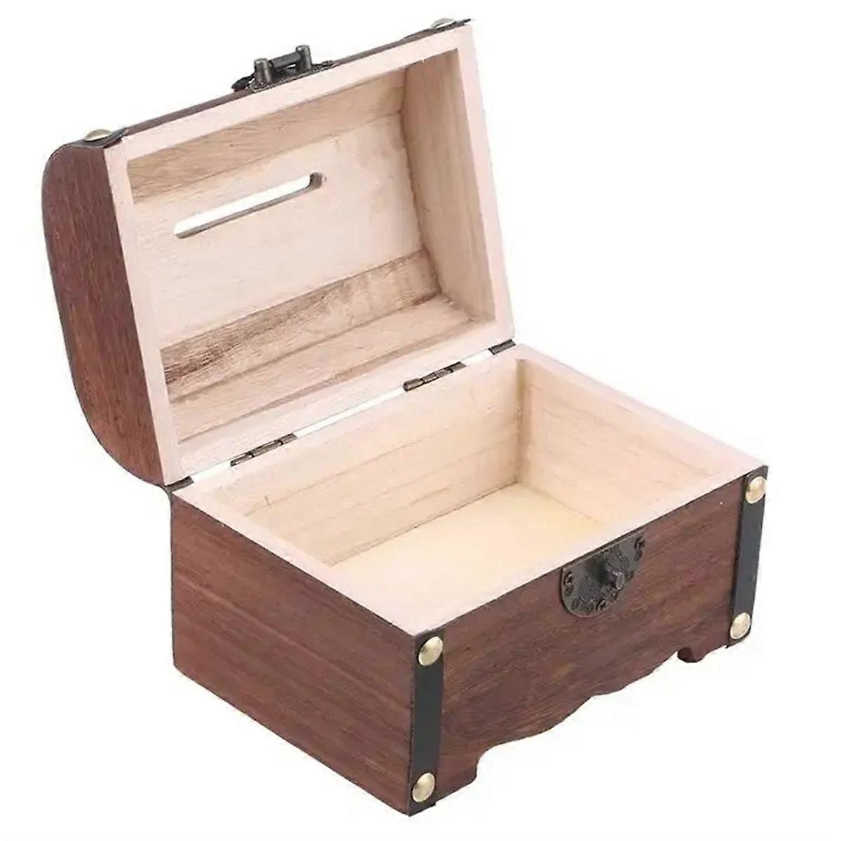 Treasure Chest with Lock Vintage Treasure Storage Box Piggy Bank Organizer Saving Box Case with Lock