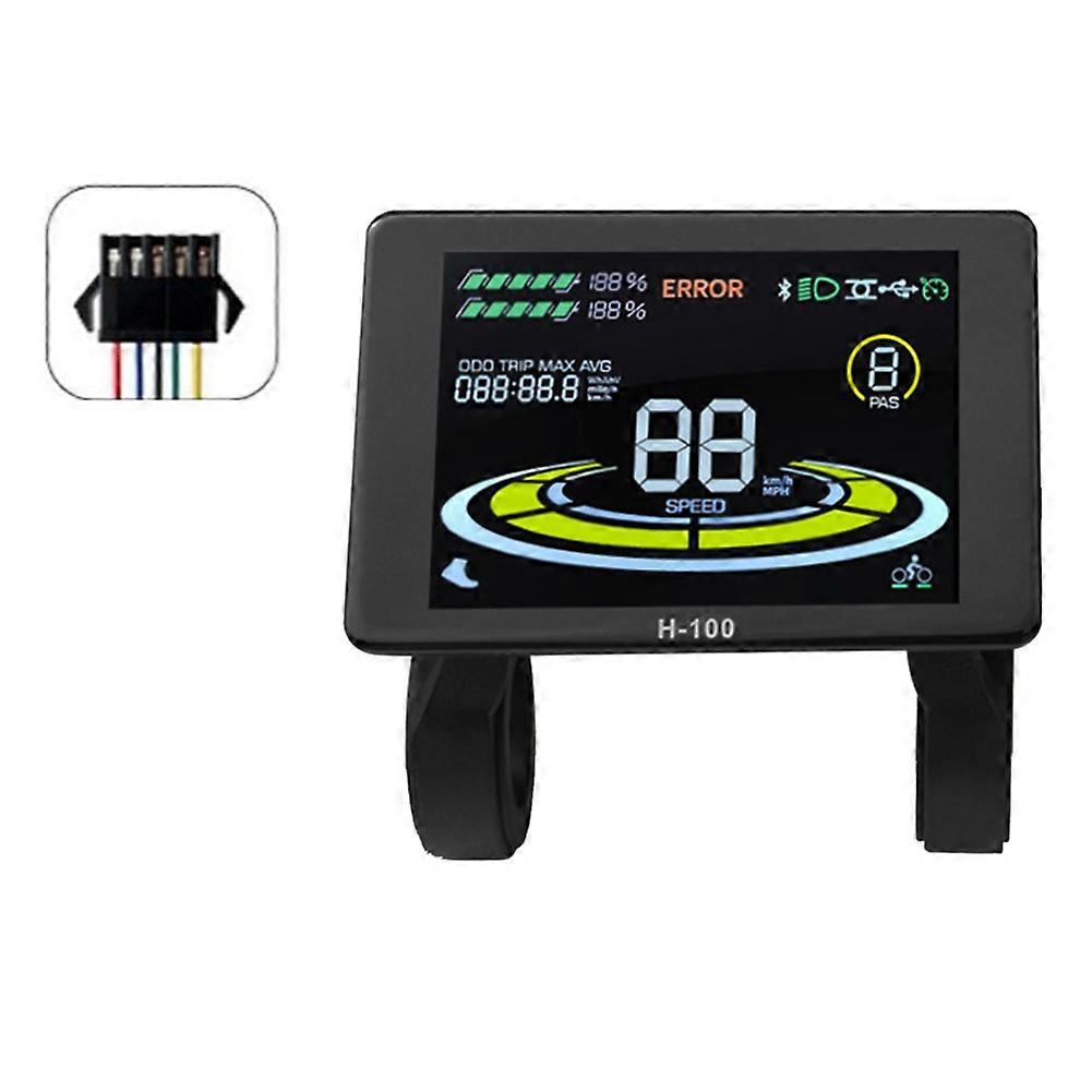 Electric Bicycle Display H-100 LCD Display Control 24V - 72V Speed Meter 5pin Speedometer SM Connector
