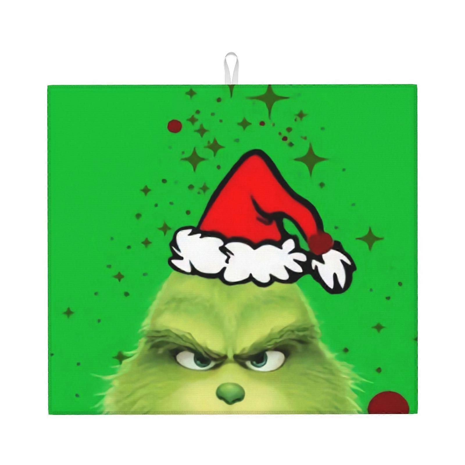 The Grin-Ch Dish Drying Mat For Kitchen Counter, Microfiber Dish Mat, Fast Absorbent Draining Pad