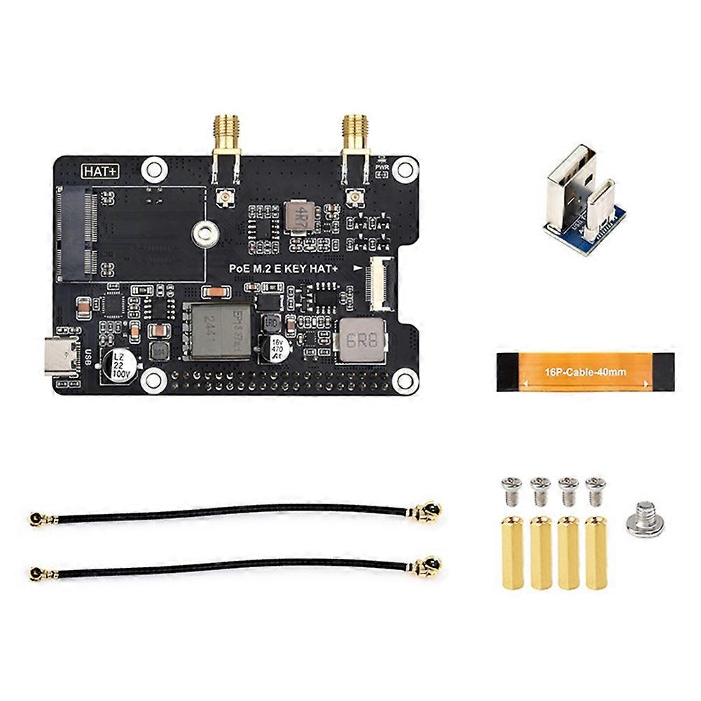 PCIe to M.2E KEY Adapter with PoE Function for Raspberry Pi 5,Compatible with NGFF(M.2E Key)Wireless NIC
