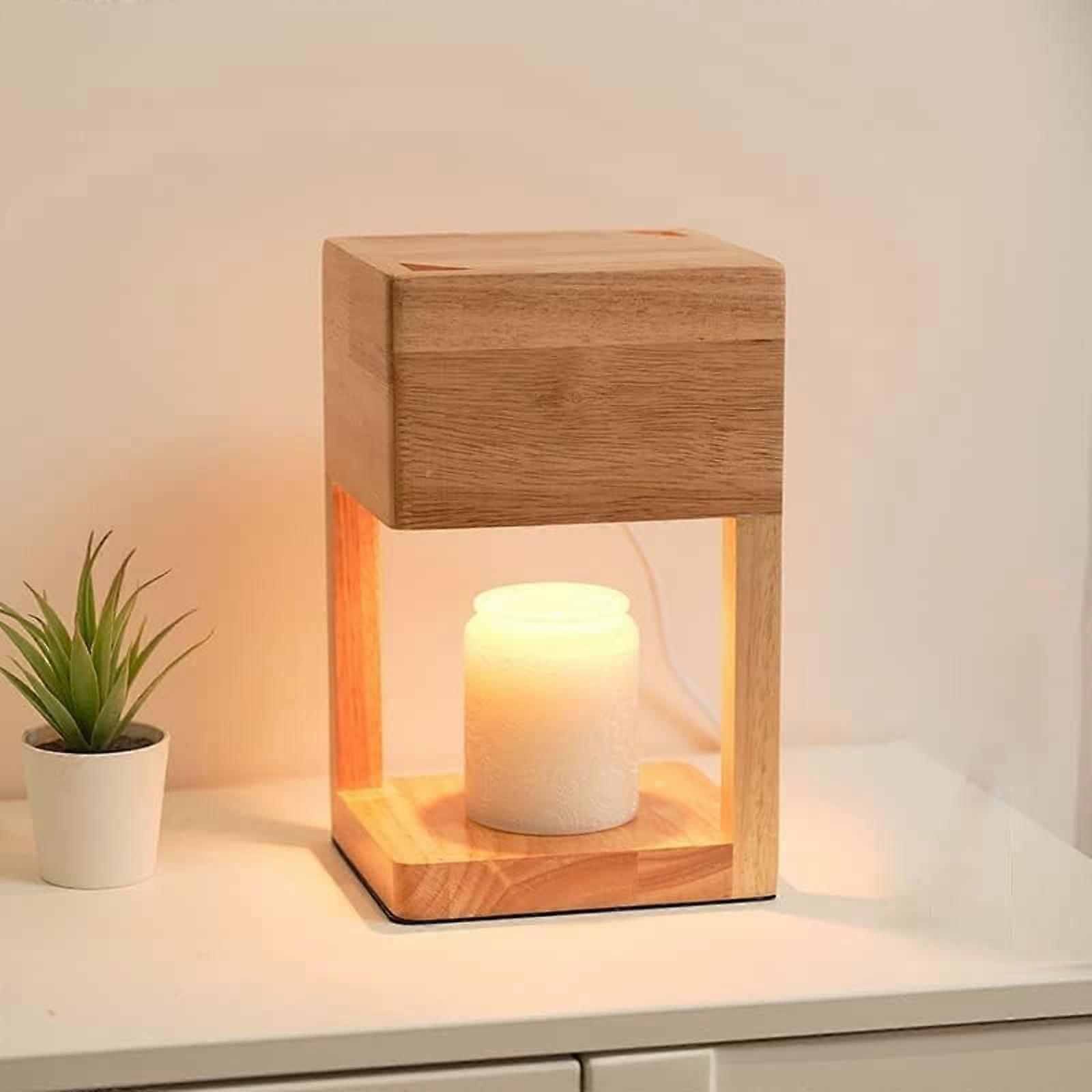 Wooden Candle Warmer Lamp with Adjustable Brightness, Timer, Auto Shut Off, 2 Bulbs for Jar Candles Ref: 7752