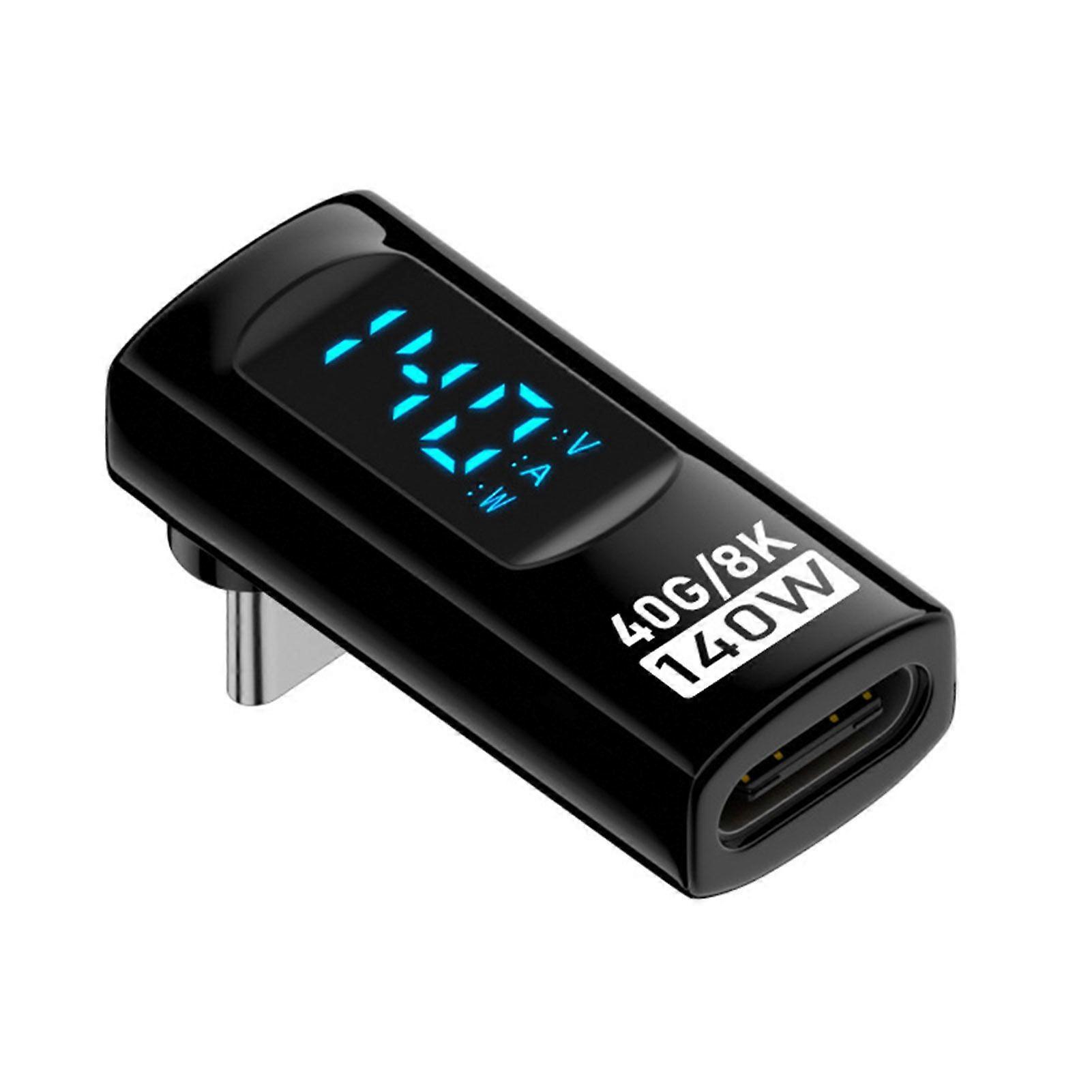 Jikaix USB C Adapter 40Gbps PD 140W Right Angle Adapter High-Speed Data Transfer 8K Intelligent Digital Display Adapter
