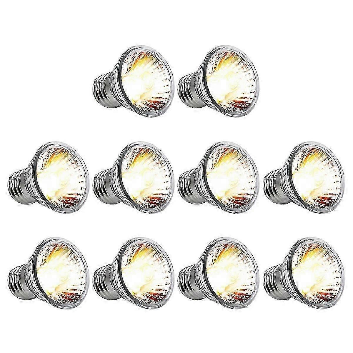 10PCS Reptile Lamp Bulb Turtle Basking UV Light Bulbs Heating Light Full Spectrum Sunlamp for Amphi jn