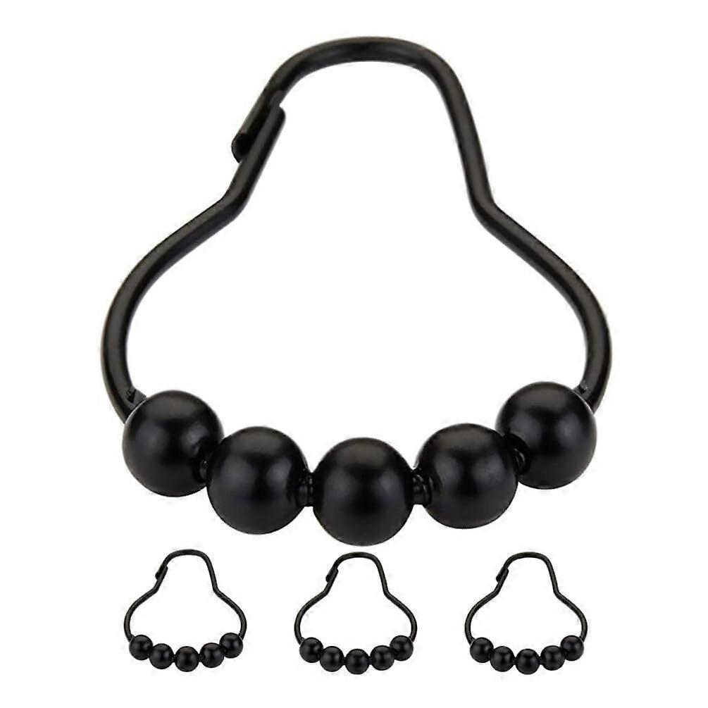 4pcs Shower Curtain Roller Hooks Smooth Glide Easy Install for Bathroom Rail Holders