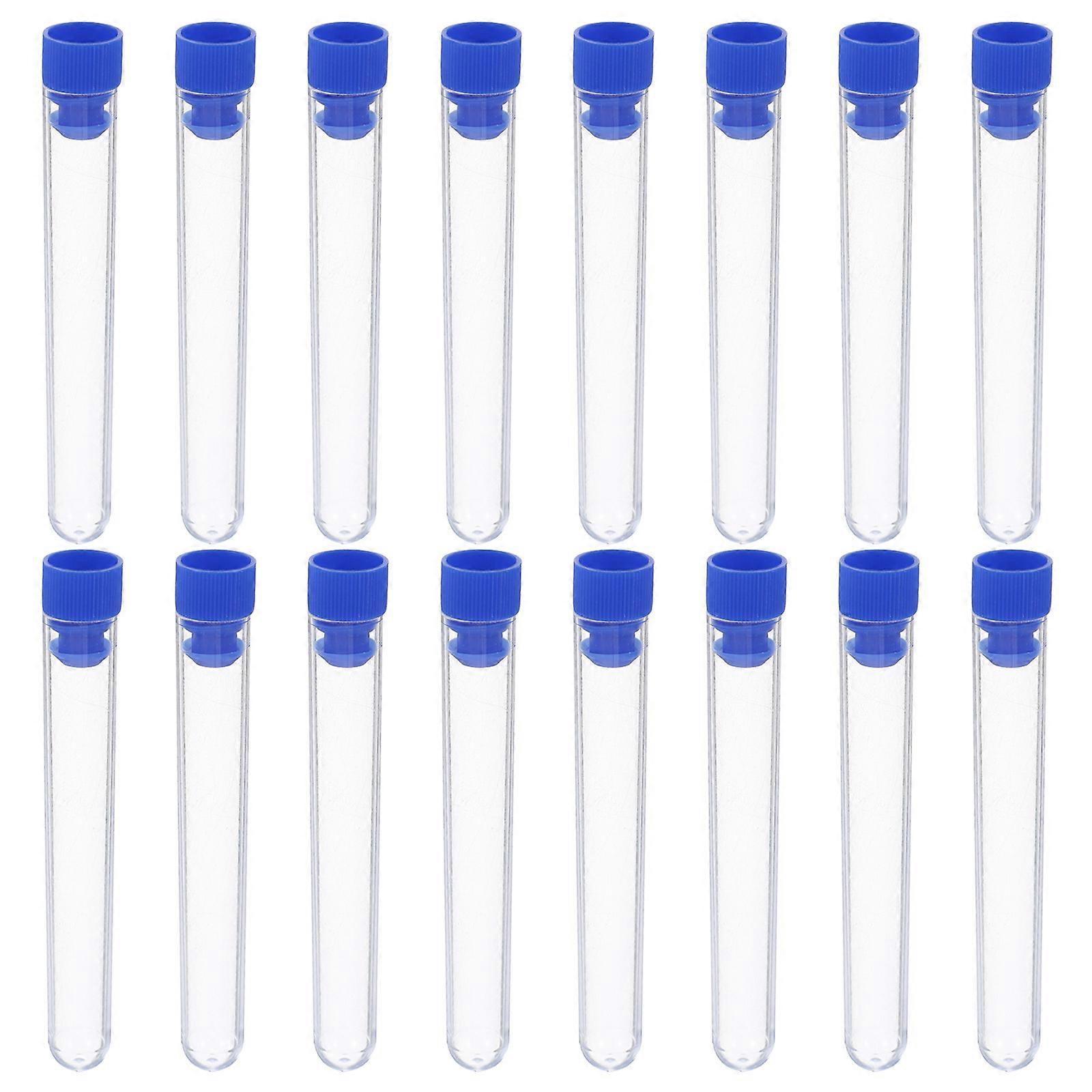 Clear Plastic Sample Tubes for Storage Use 50Pcs Transparent Test Tubes with Caps