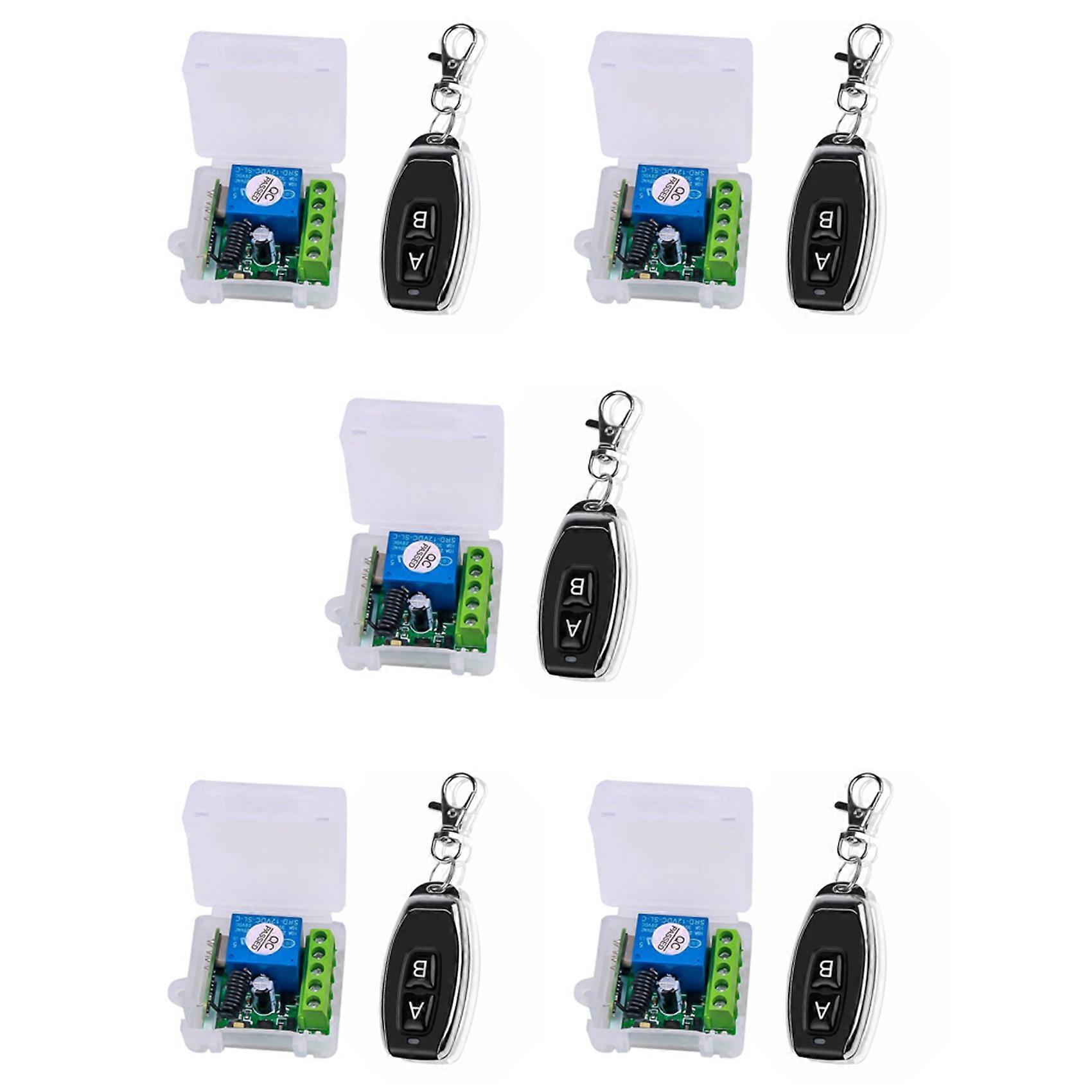 5X DC 12V Single Channel Relay Module Universal Wireless Switch RF Relay Receiver + 2 CH Remote Controller