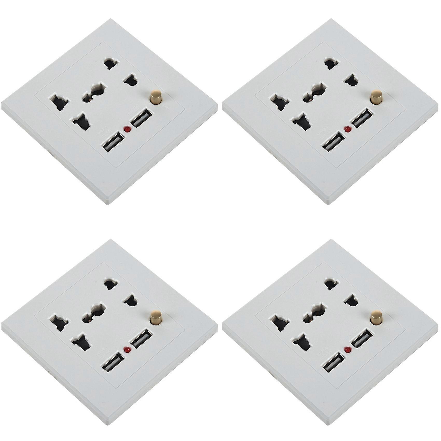 4X 2.1A Dual USB Wall Charger Socket Adapter Universial Power Outlet Panel wite Switch