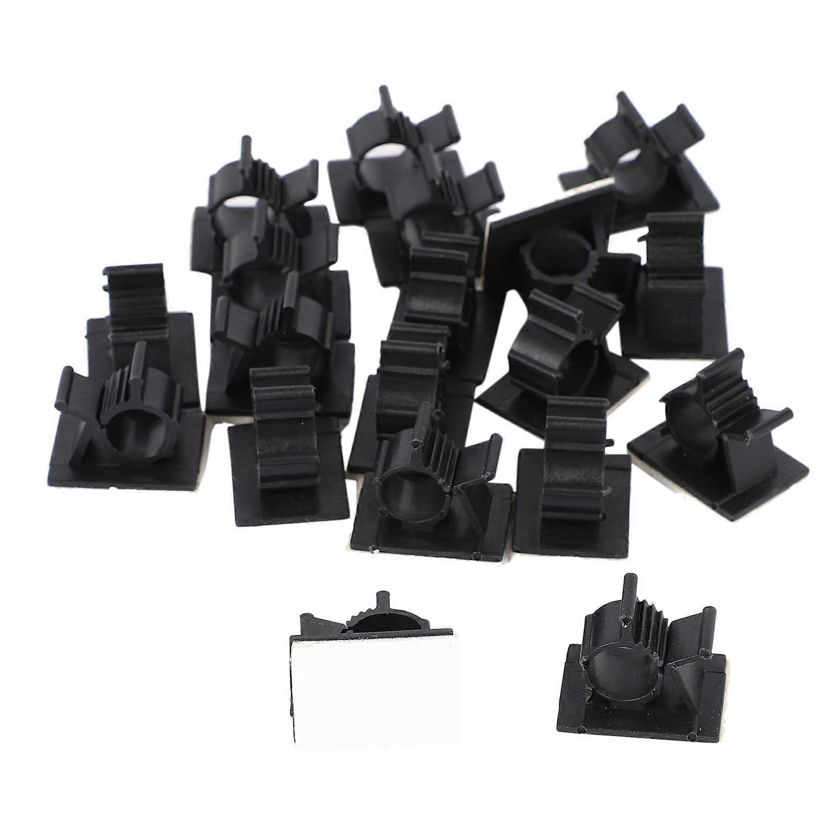 40Pcs Black Adjustable Plastic Cable Clamps Self Adhesive Car Cable Clips Wire Organizer