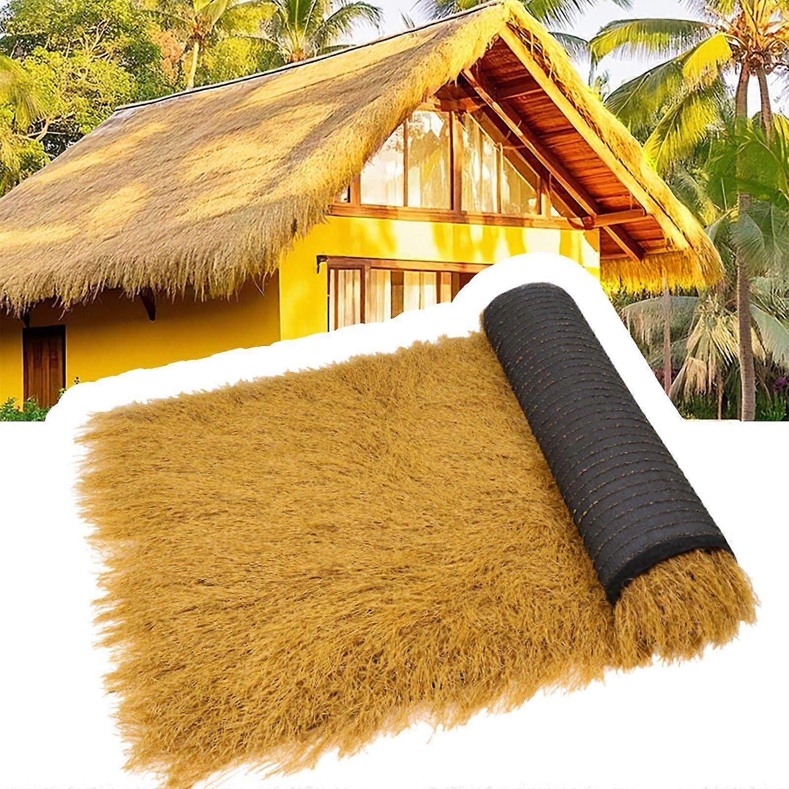 Artificial Thatch Roofing Roll 1x17m Waterproof Fireproof Tropical Palm for Tiki Hut and Patio