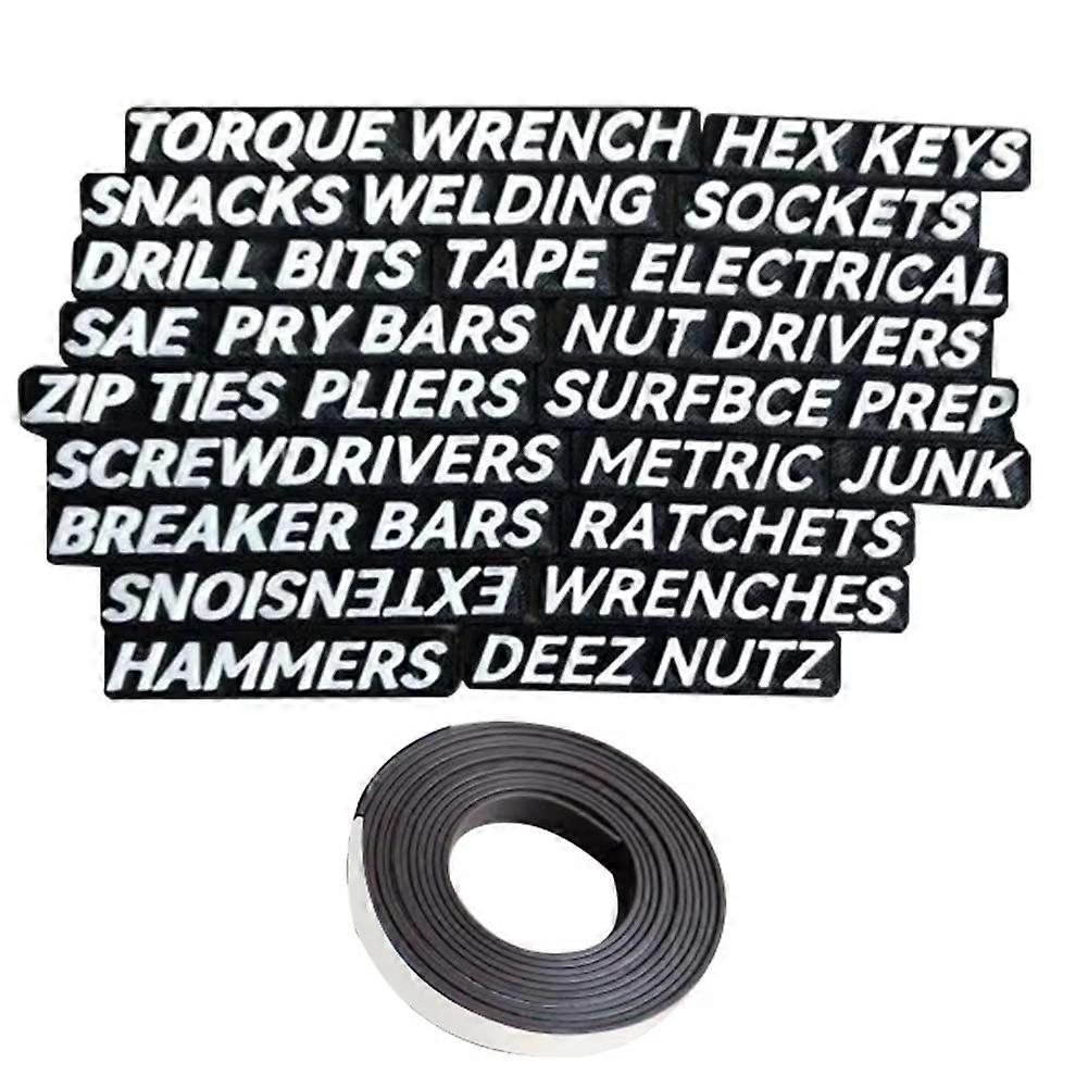 23 Pcs Magnetic Toolbox Drawer Tags Bold Easy-to-Read 3D Magnetic Tool Box Organizer Labels ToolboxWidget Stickers D