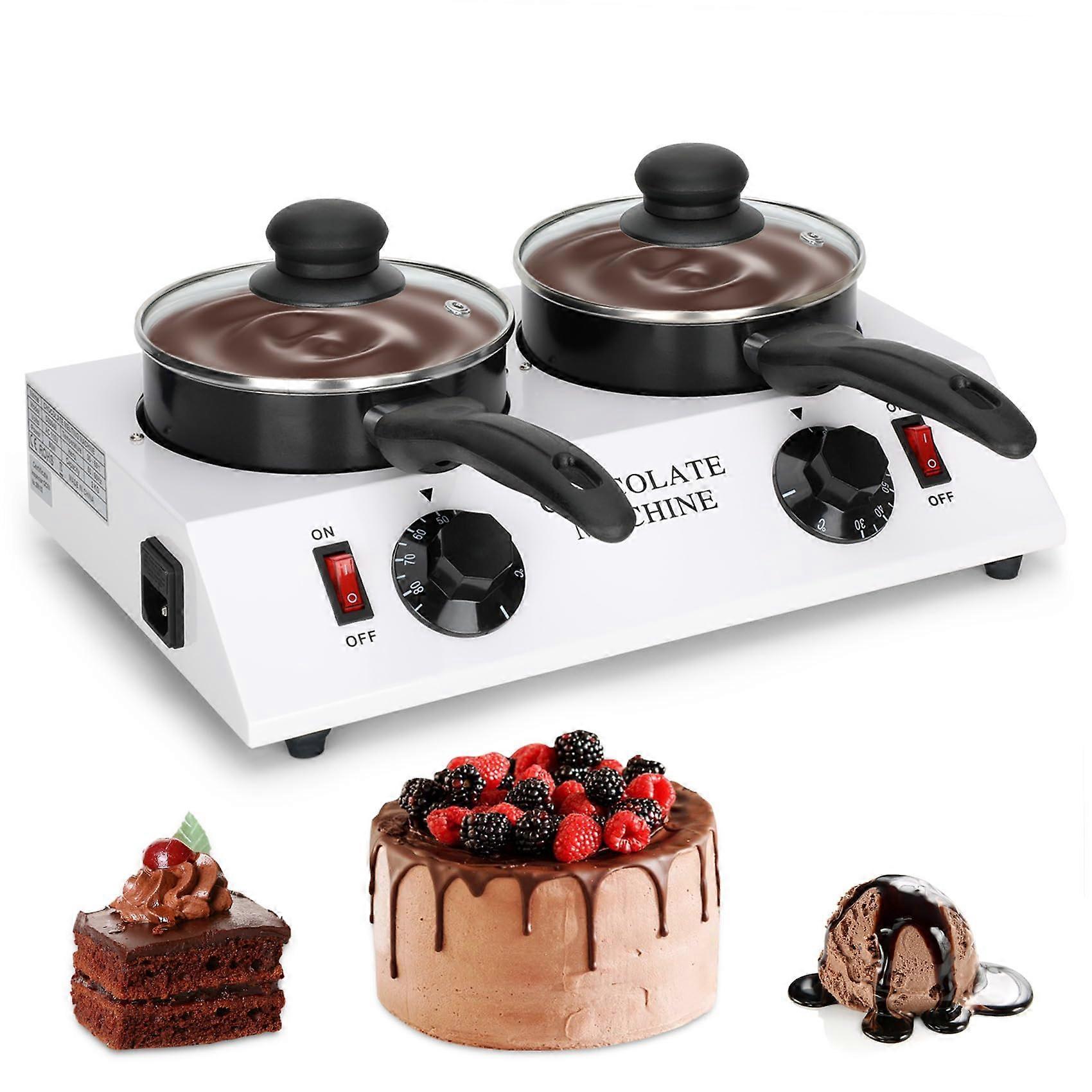 Chocolate Melting Pot Electric Double Warmer with Dual Heating Pots and Smart Temperature Control