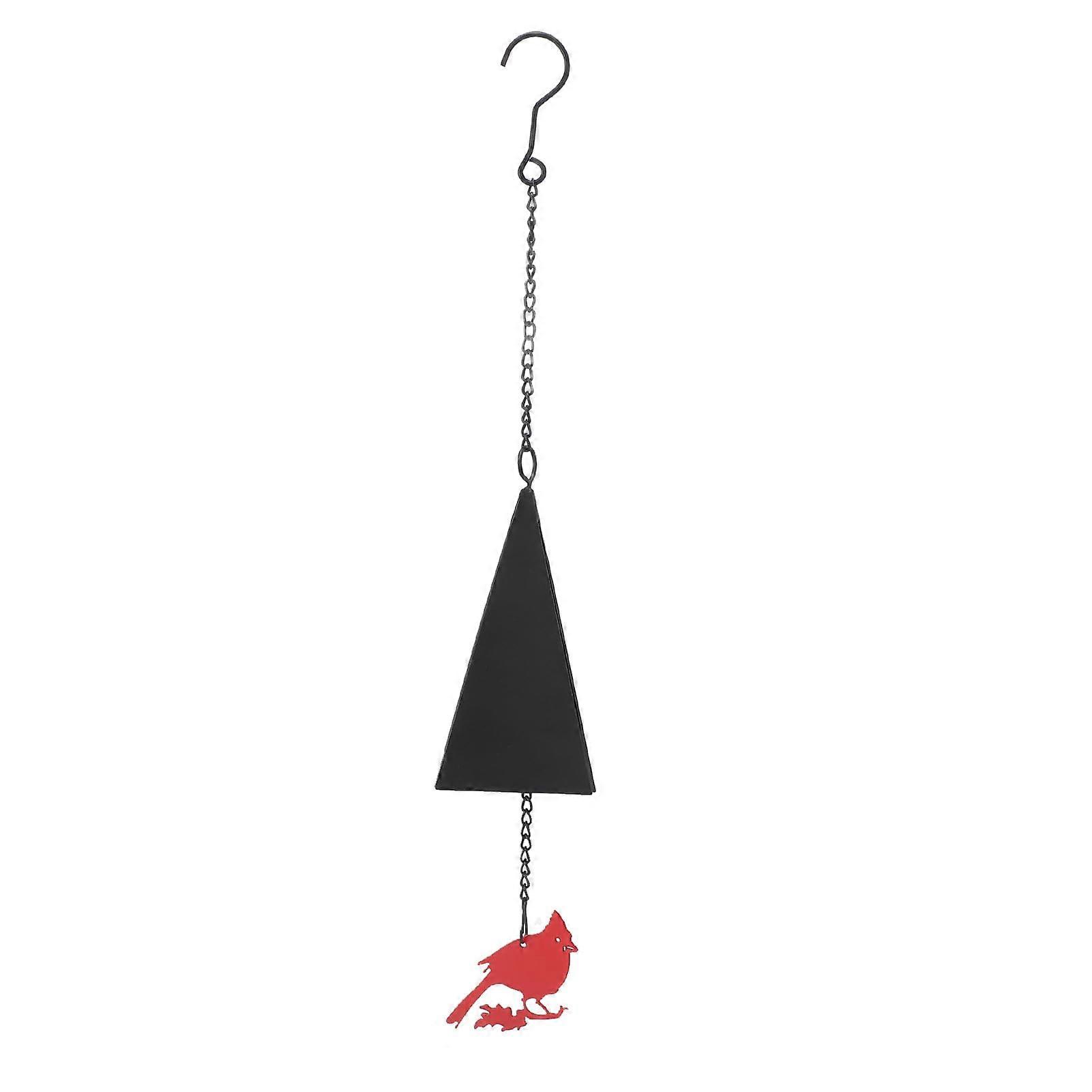 Wind Chimes Outdoor Rust Proof Iron with Red Bird Design for Garden Patio Yard Balcony