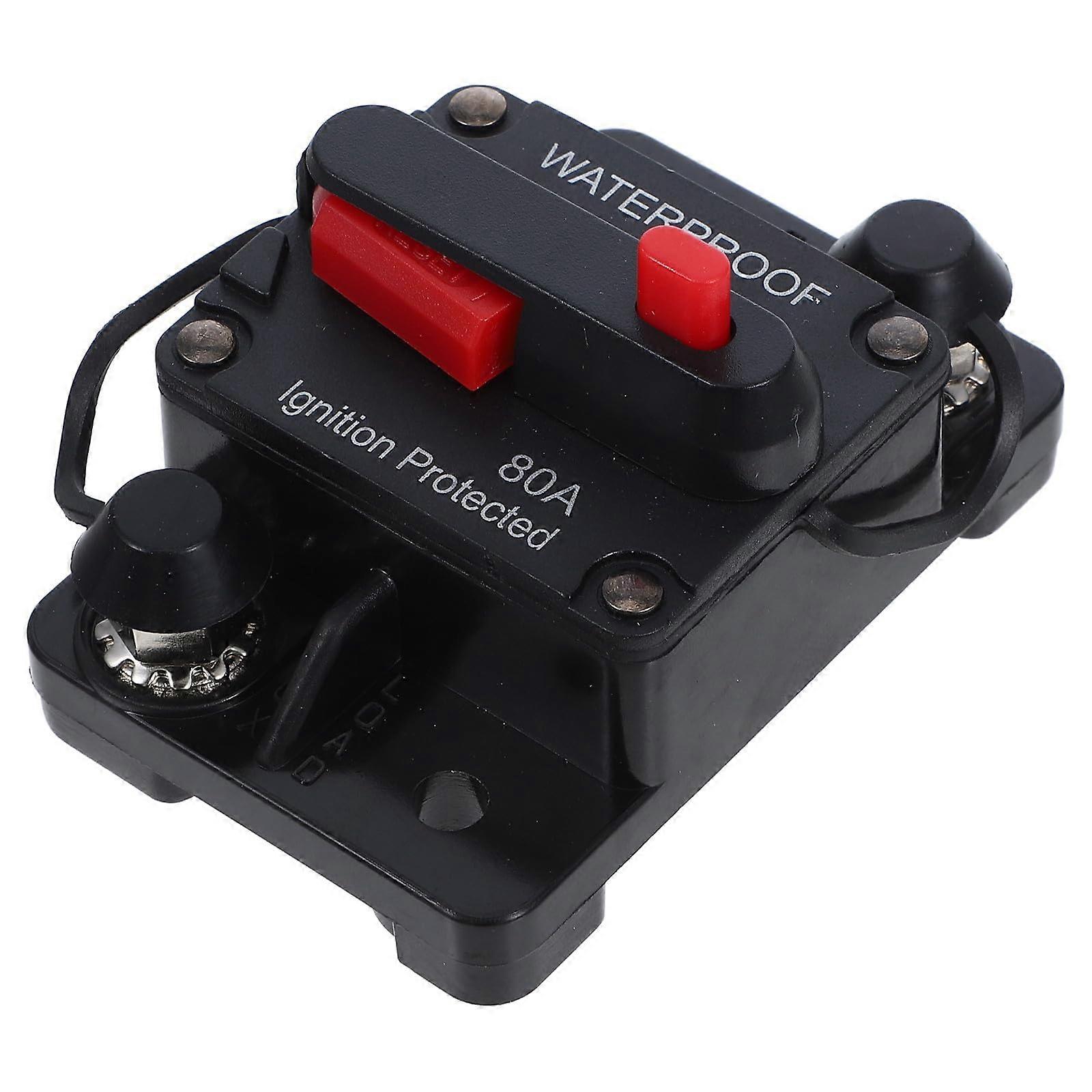 Marine Circuit Breaker Fuse Block 12V DC Manual Reset Long Handle for Truck RV Boat Overload Protection
