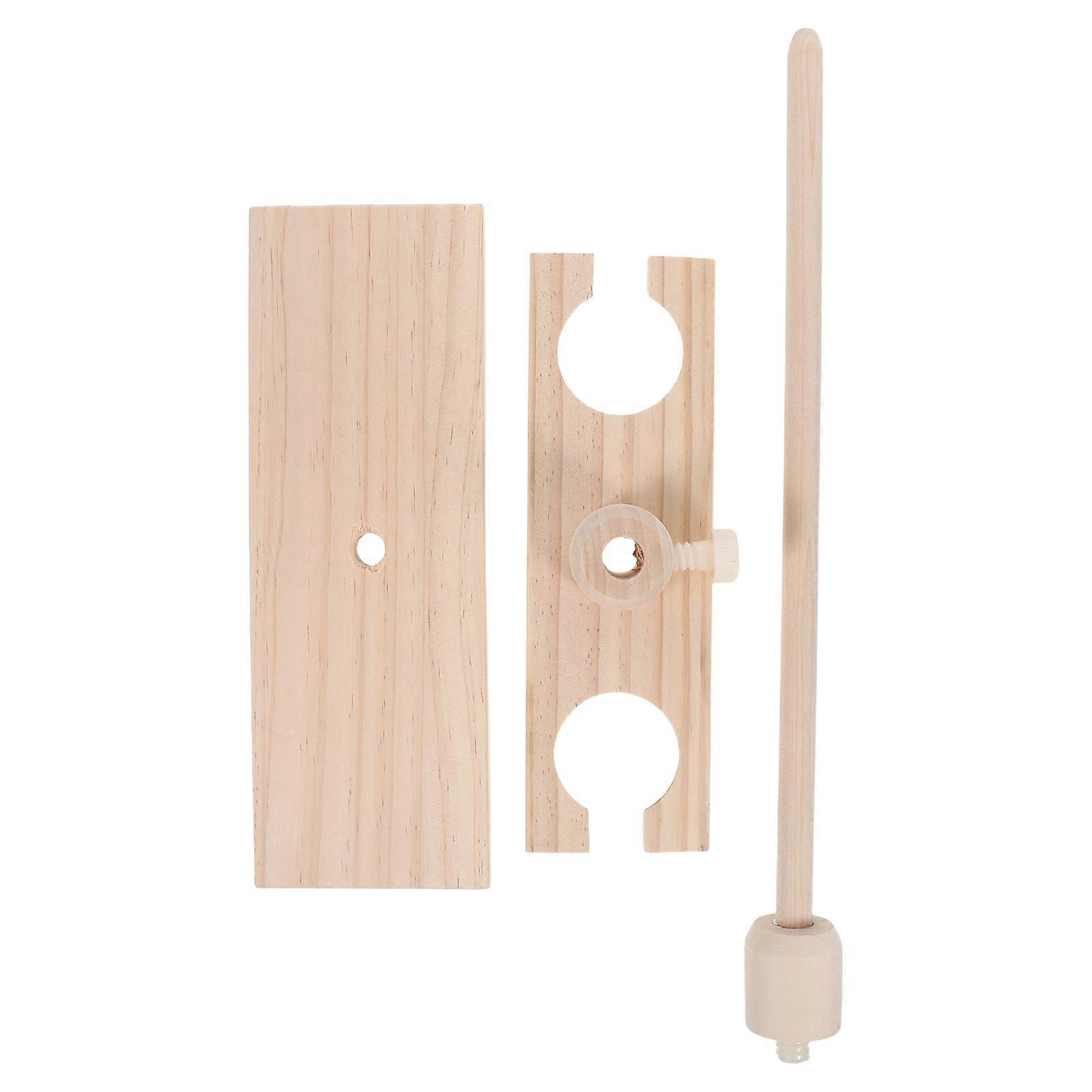 Wooden Adjustable Height 2Holes Funnel Rack for Storage Beige Color Suitable for School Laboratories and Experiments
