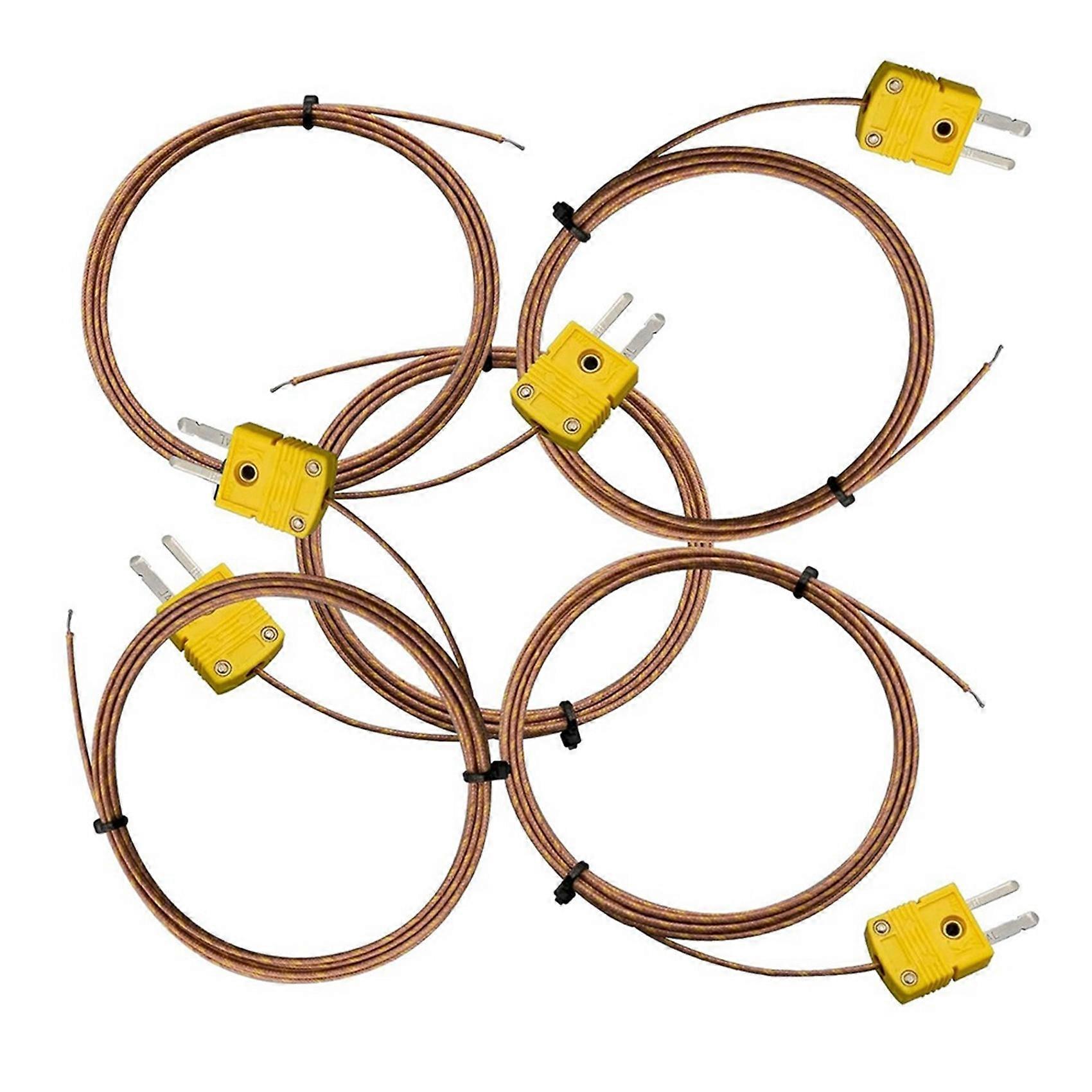 5pcs High Accuracy K Type Mini-Connector Thermocouple Temperature Probe Sensor,1 Meters Long Measure Range -40-480°C