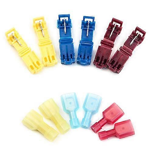 120pcs T Tap Quick Electrical Wire Connectors Set with Insulated Male Disconnect Terminals for 22-14 AWG Wire Compatibility