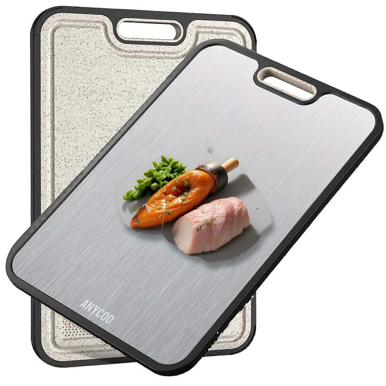 Black Double Sided Cutting Board with Hygienic Nonporous Surface and StainHiding Finish
