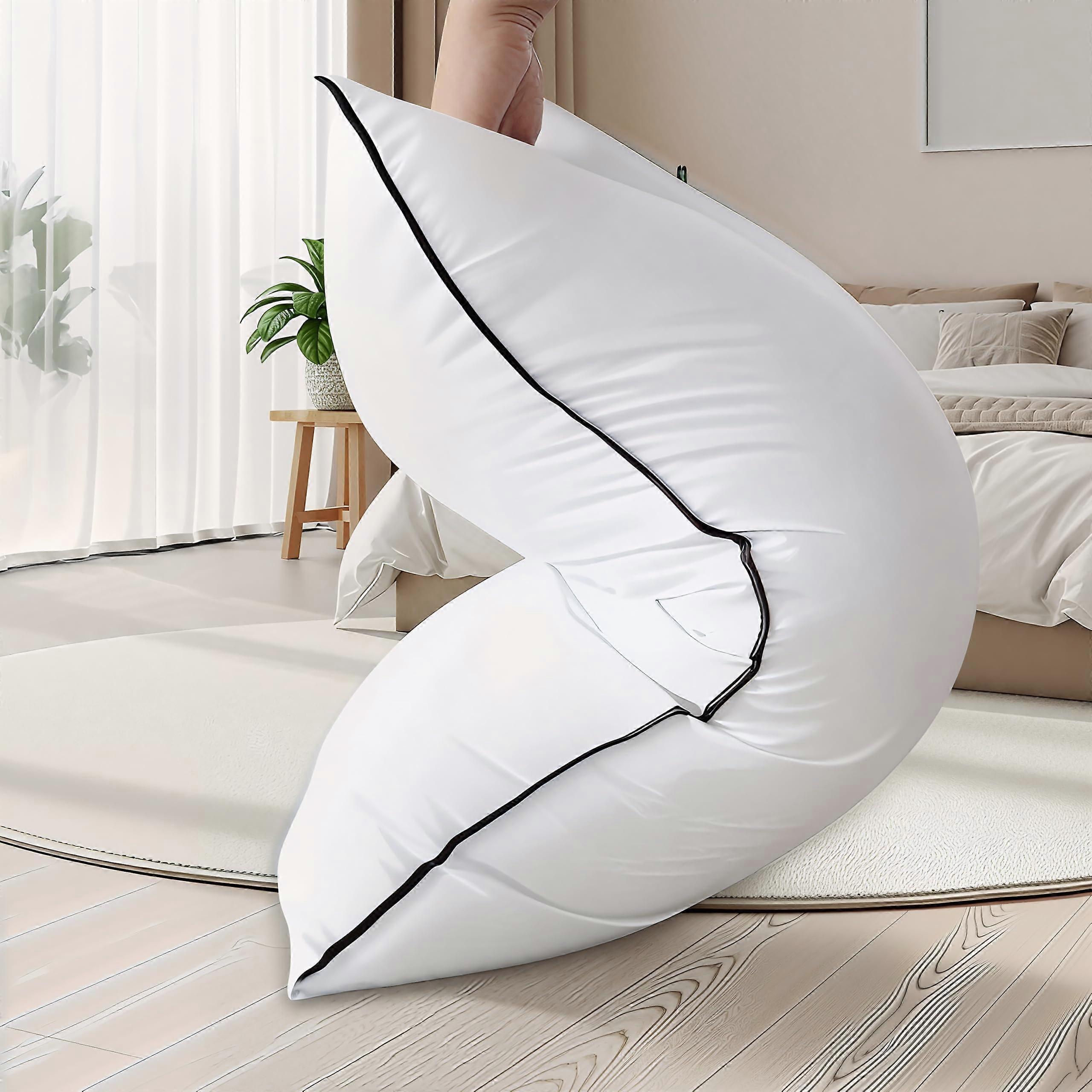 Fluffy Supportive Bed Pillow with Breathable Polyester Microfiber, ShapeRetaining for All Sleep Positions