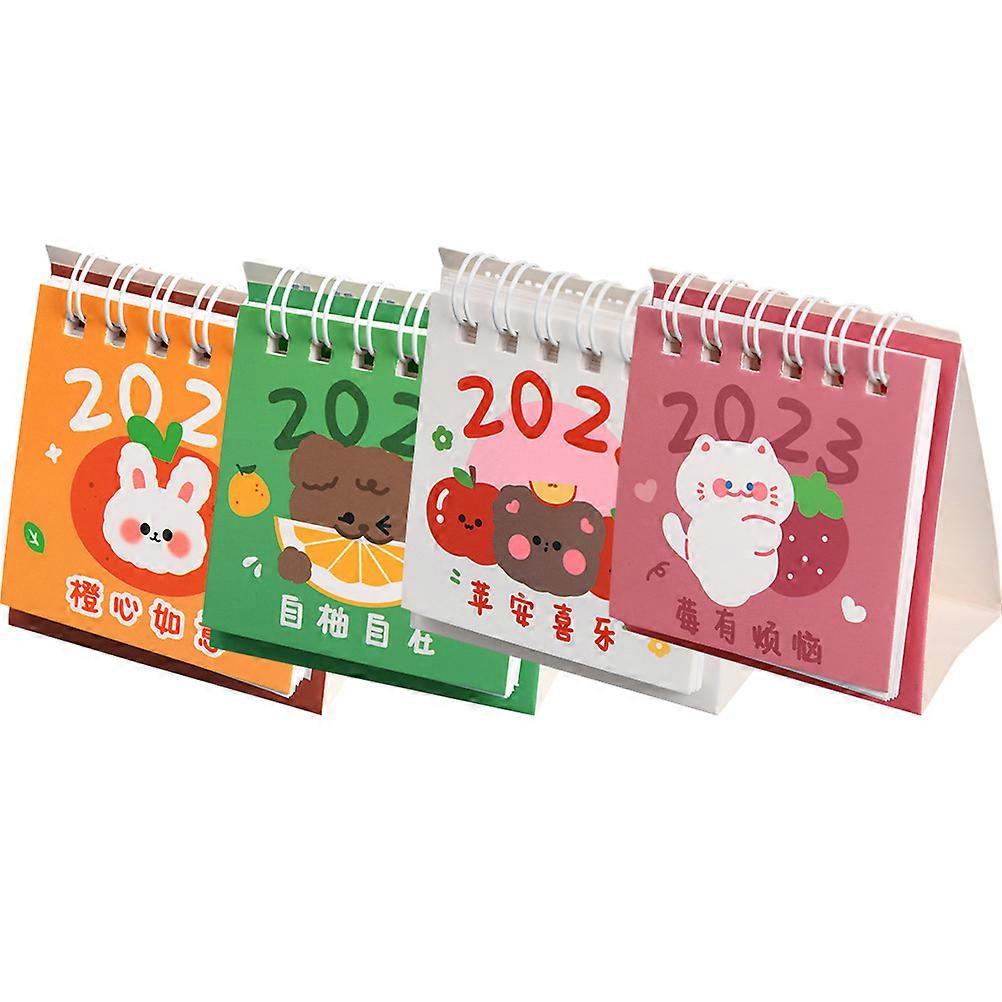 12 Pcs Small Tabletop Calendar Rectangular Design For Study And Home Use Assorted Color Decoration