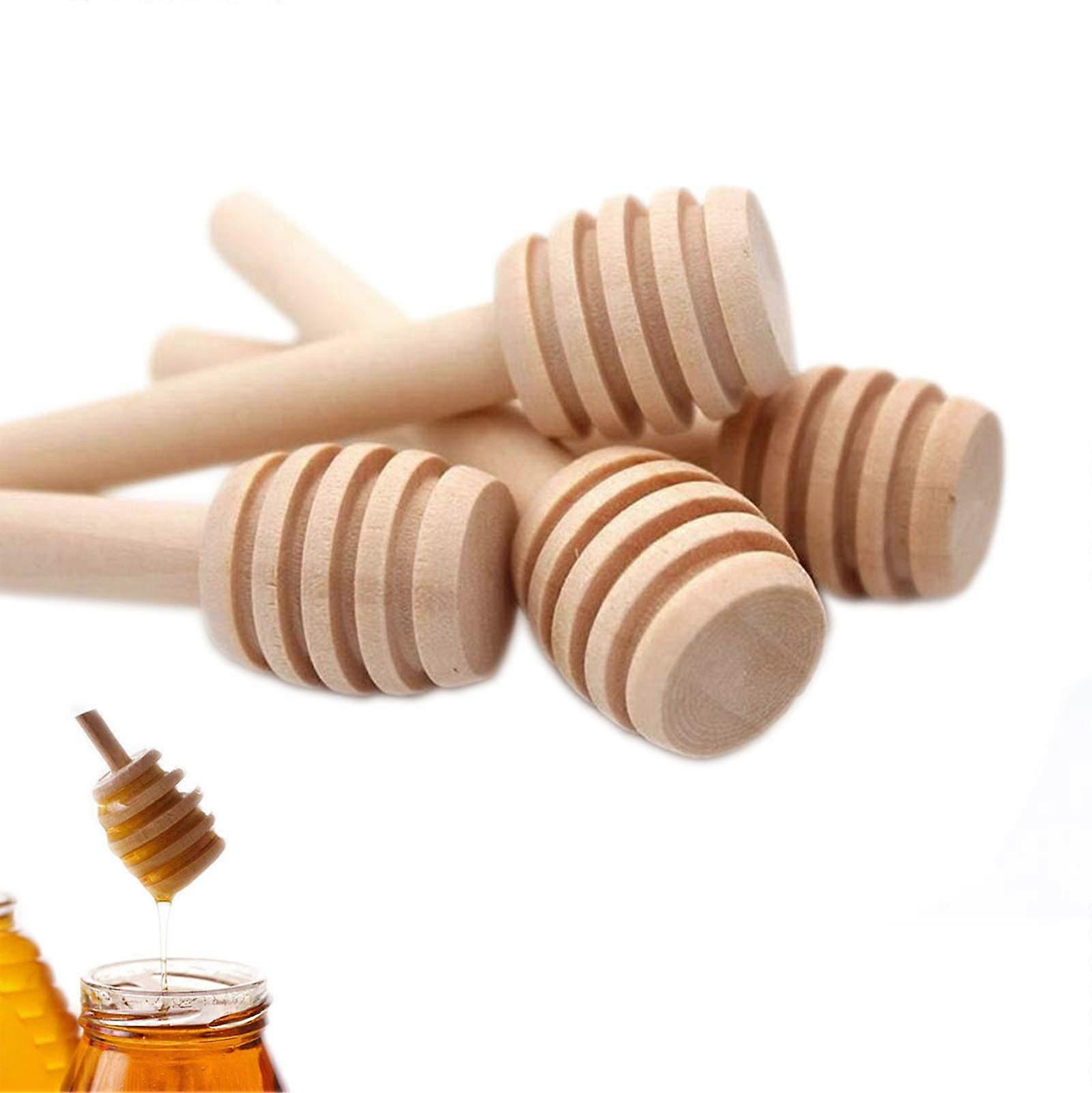 50 Pcs Mini Wooden Honey Dipper Sticks 3 Inch Honey Stirrer Wands for Drizzling and Serving