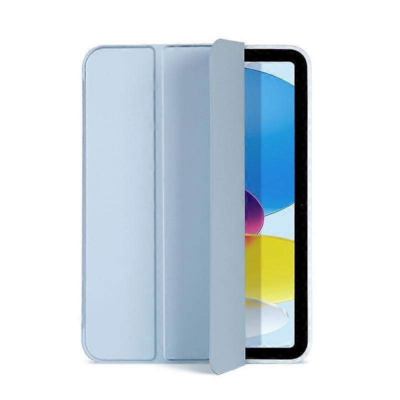 Stylish Case For Ipad Mini6/7 White Ice Blue Tri-fold Soft Leather