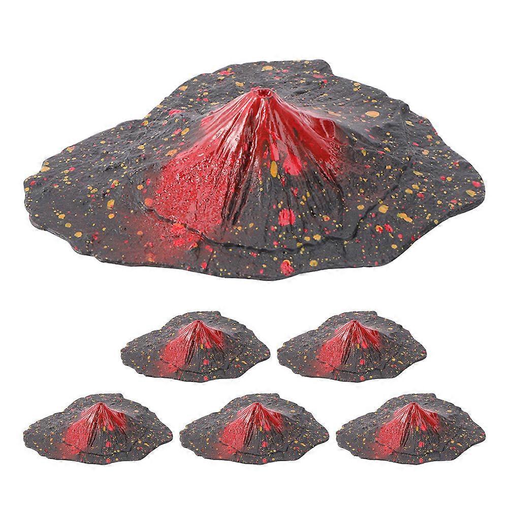 Fake Volcano Ornament Multi Plastic Volcano Model for Decor 6Pcs