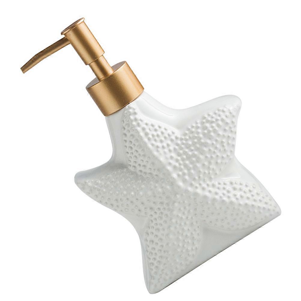 White Ceramic Shampoo Pump Bottle for Bathroom Use