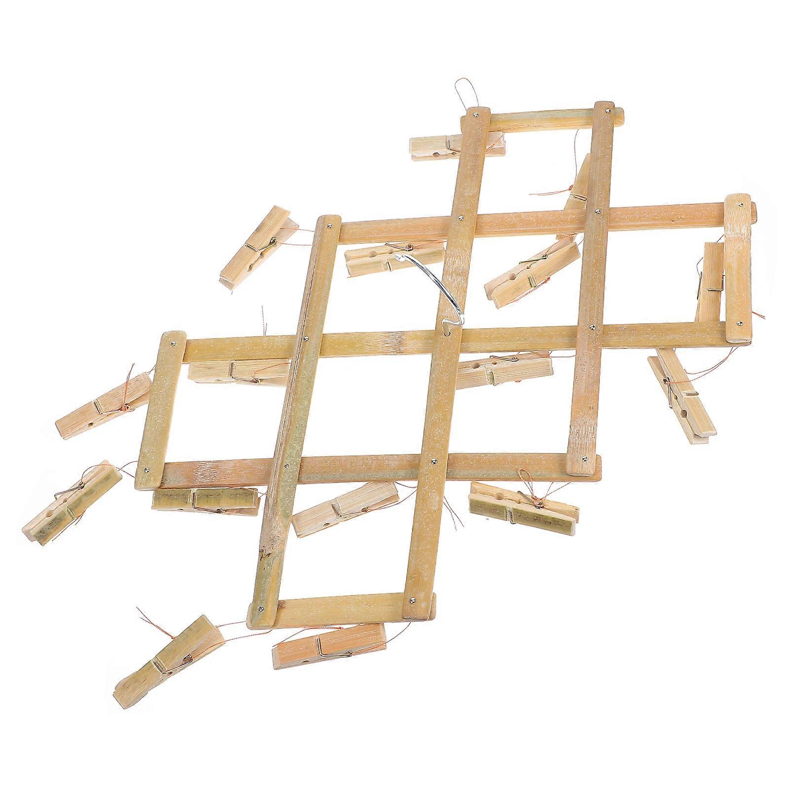 Bamboo Sock Drying Rack Clothes Drying Rack for Hanging 3Pcs Set