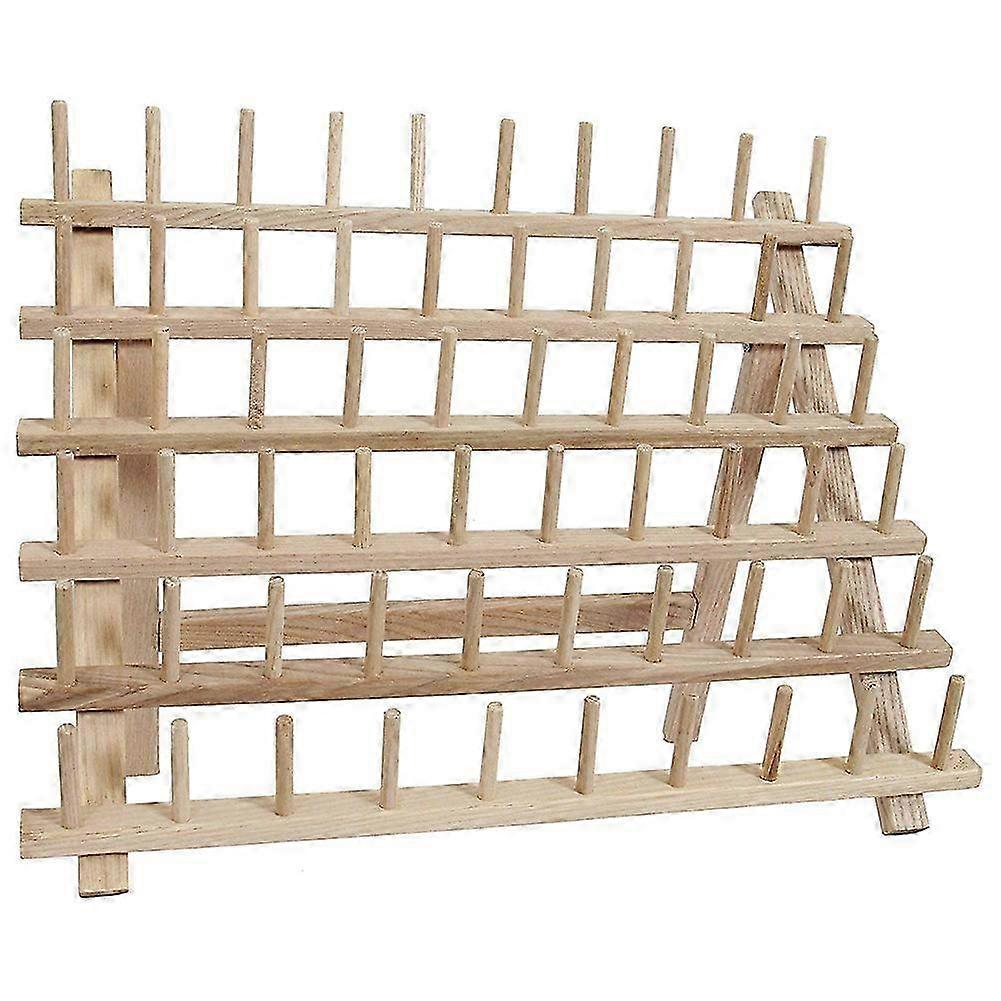 60 Spools Wooden Thread Organizer Rack, Foldable for Sewing Tools 26-27s