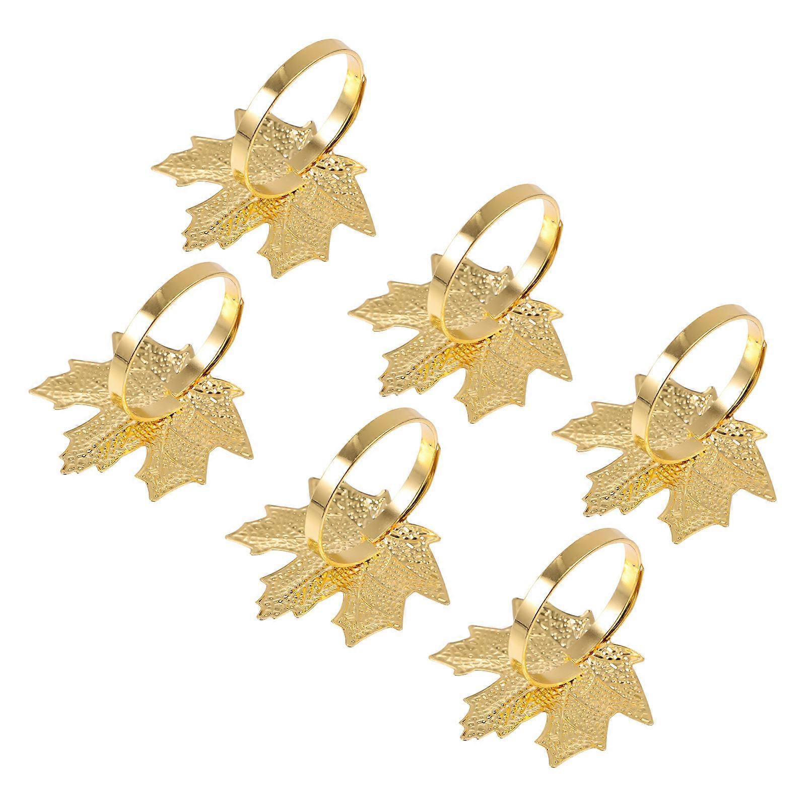Napkin Clasps Simple Style Maple Leaf 6pcs Special Occasions Decor