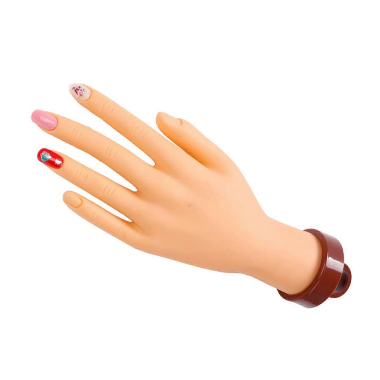 Realistic Nail Practice Hand for Beginners, Flexible Manicure Training Hand Model for Nail Art