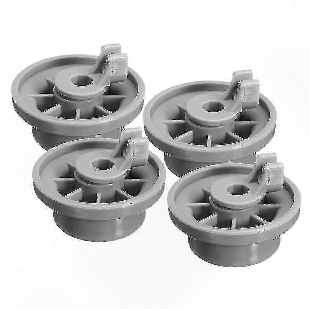 4-Pack Grey Dishwasher Lower Rack Wheel Replacement Set for Various Models