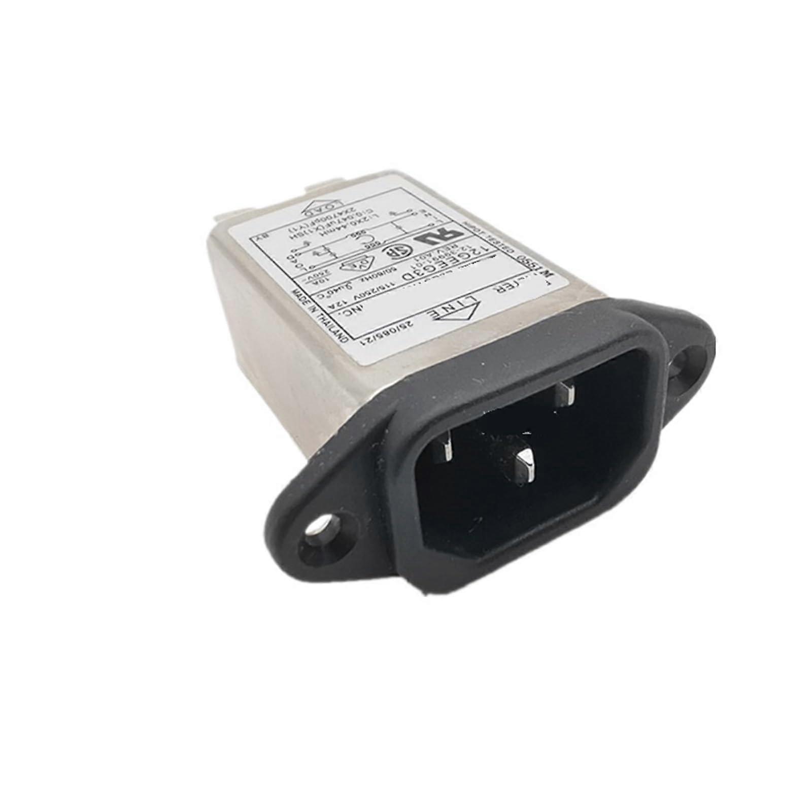 Power Line Filter 220V 12A Socket Single Phase EMI Filter with Surge Protection and Noise Reduction