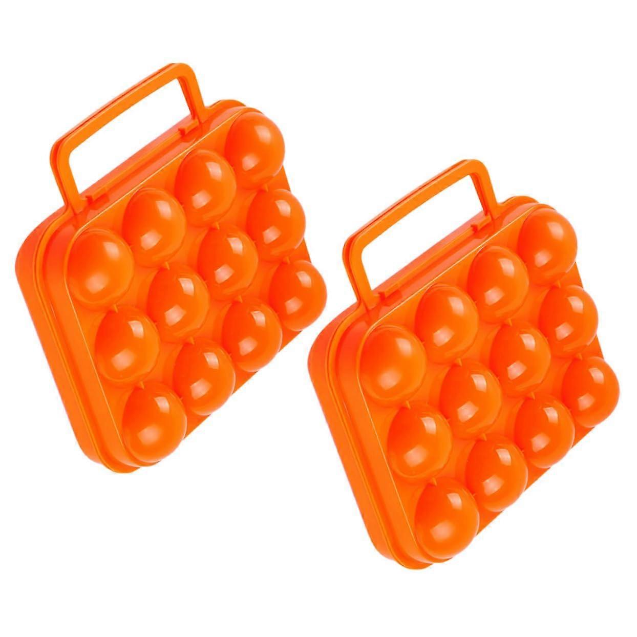 2Pcs Shockproof Egg Storage Containers with Handle, Stackable Egg Holders for Fridge and Camping