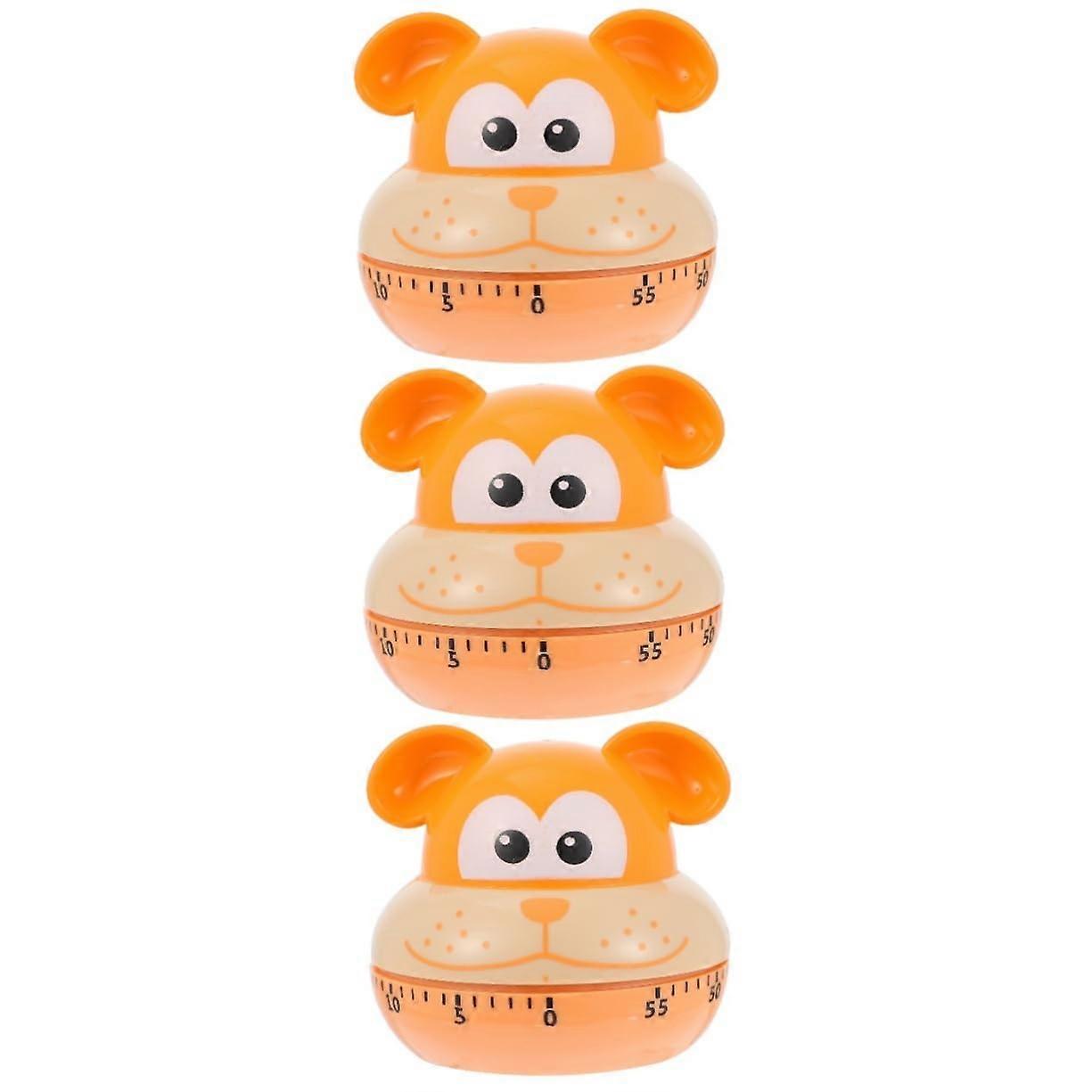 3pcs Cartoon Kitchen Timer Mechanical Cooking Reminder for Kids and Adults Durable Easy Timing