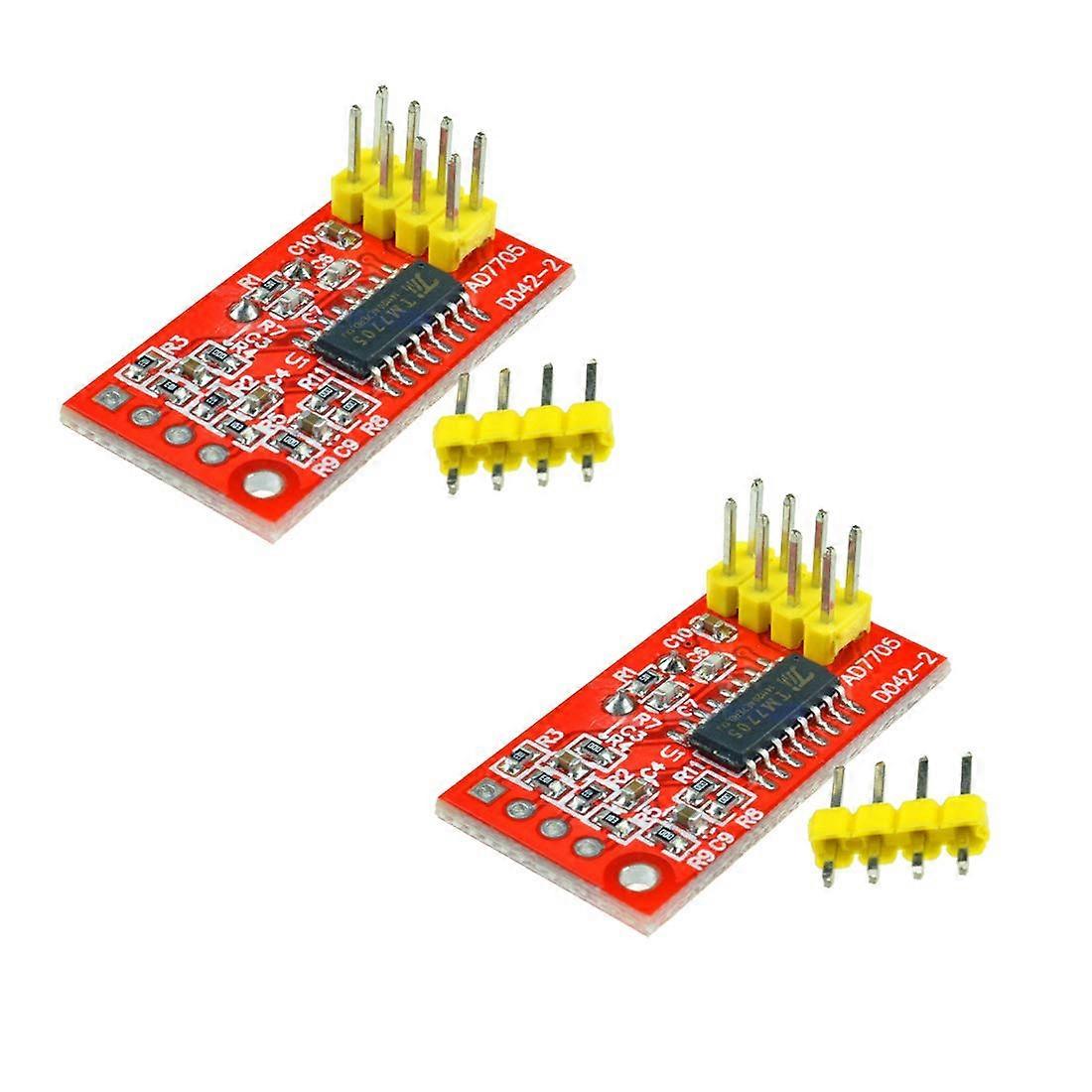 2pcs AD7705 16bit Dual ADC Module with Programmable Gain SPI Interface for Stable Data Acquisition
