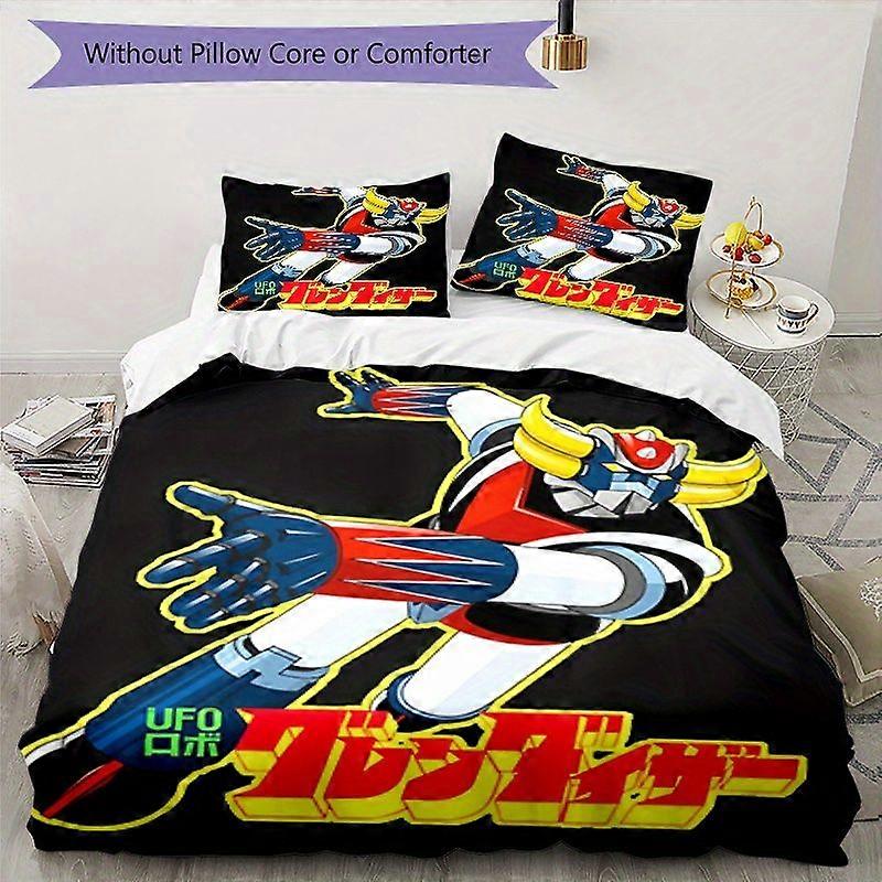 3pcs UFO Robot Grendizer Bedding Set - Includes 1 Cover & 2 Pillowcases Breathable Polyester
