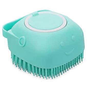 Siliconen badborstel met ingebouwde shampoodispenser, zachte borstelharen en 3-in-1 lichaamsmassagescrubber.