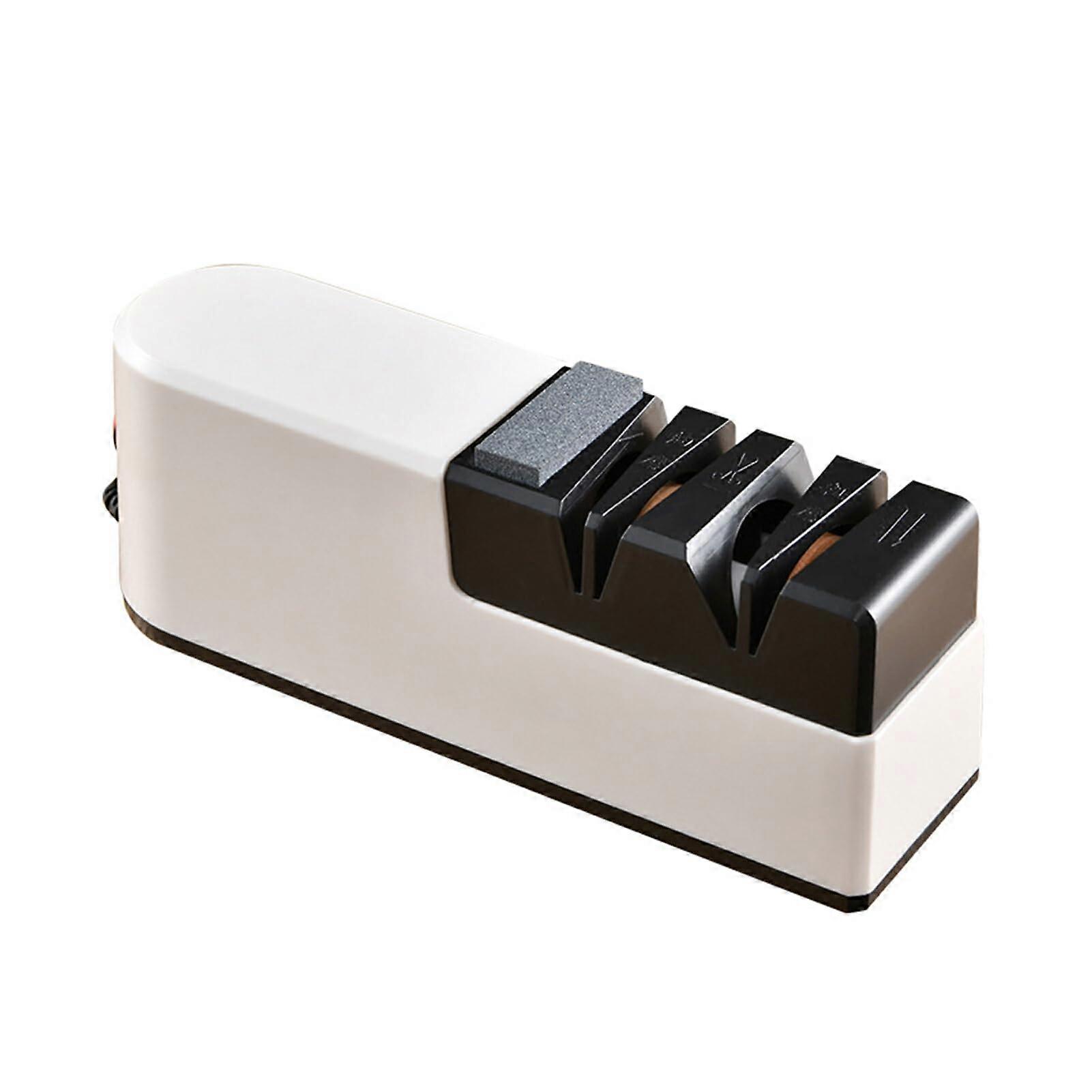 Electric Knife Sharpener with USB Fast Charging, Dual Grinding Wheels, Scissor Sharpening
