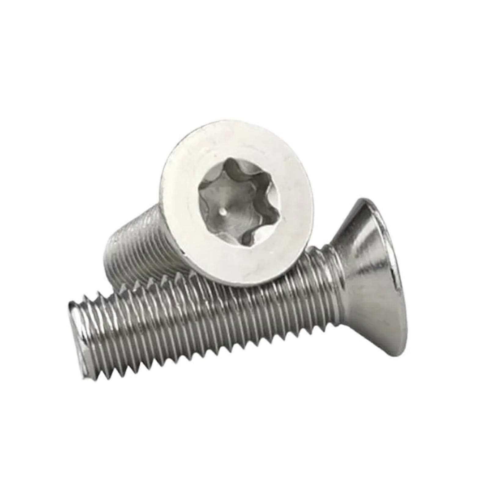 M3 304 Stainless Steel Flat Head Screws, SixLobe Drive, Flush Countersunk, 50pcs