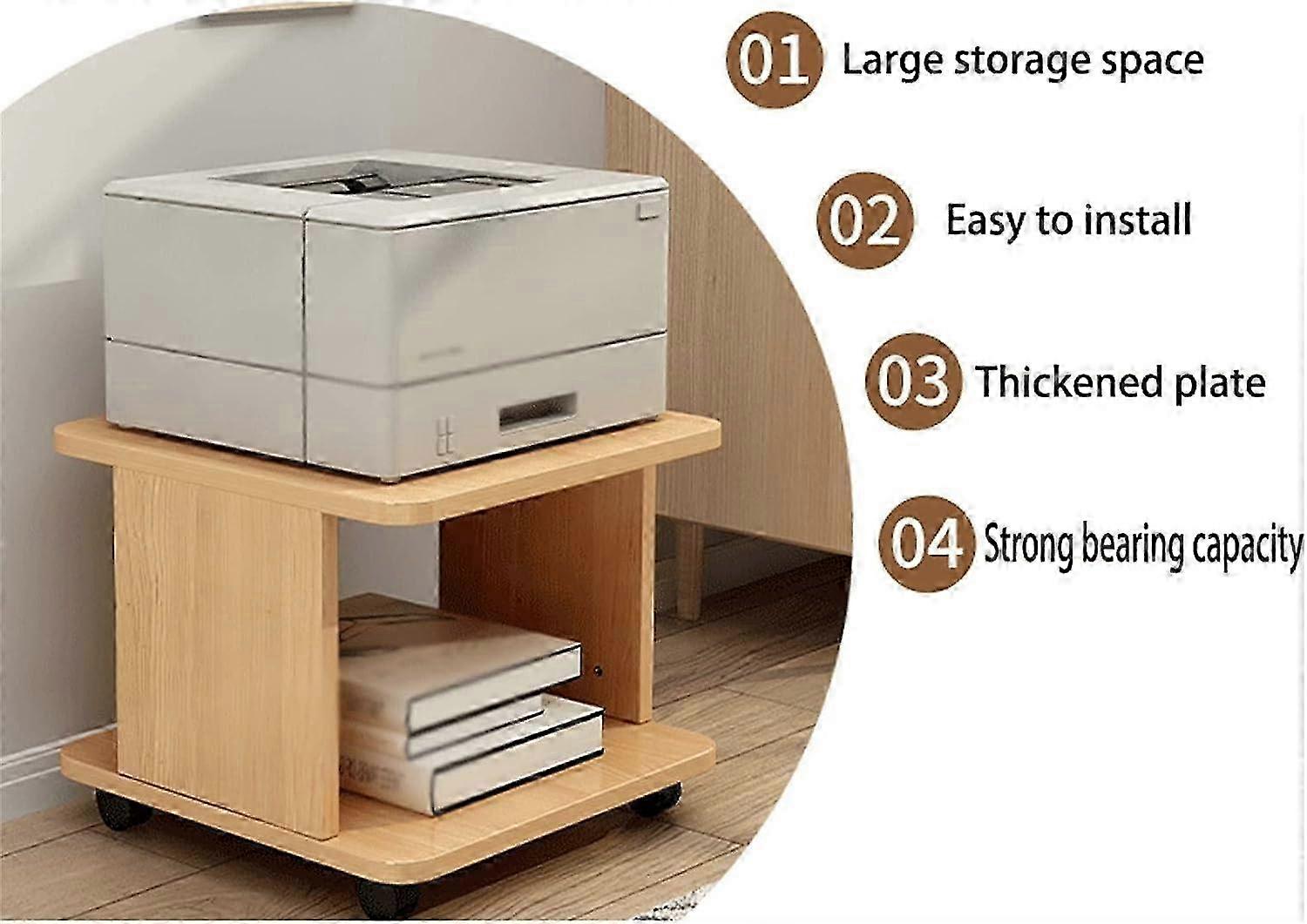 Printer Shelf, Printer Stand, Wooden Printer Stand, Office Printer Trolley