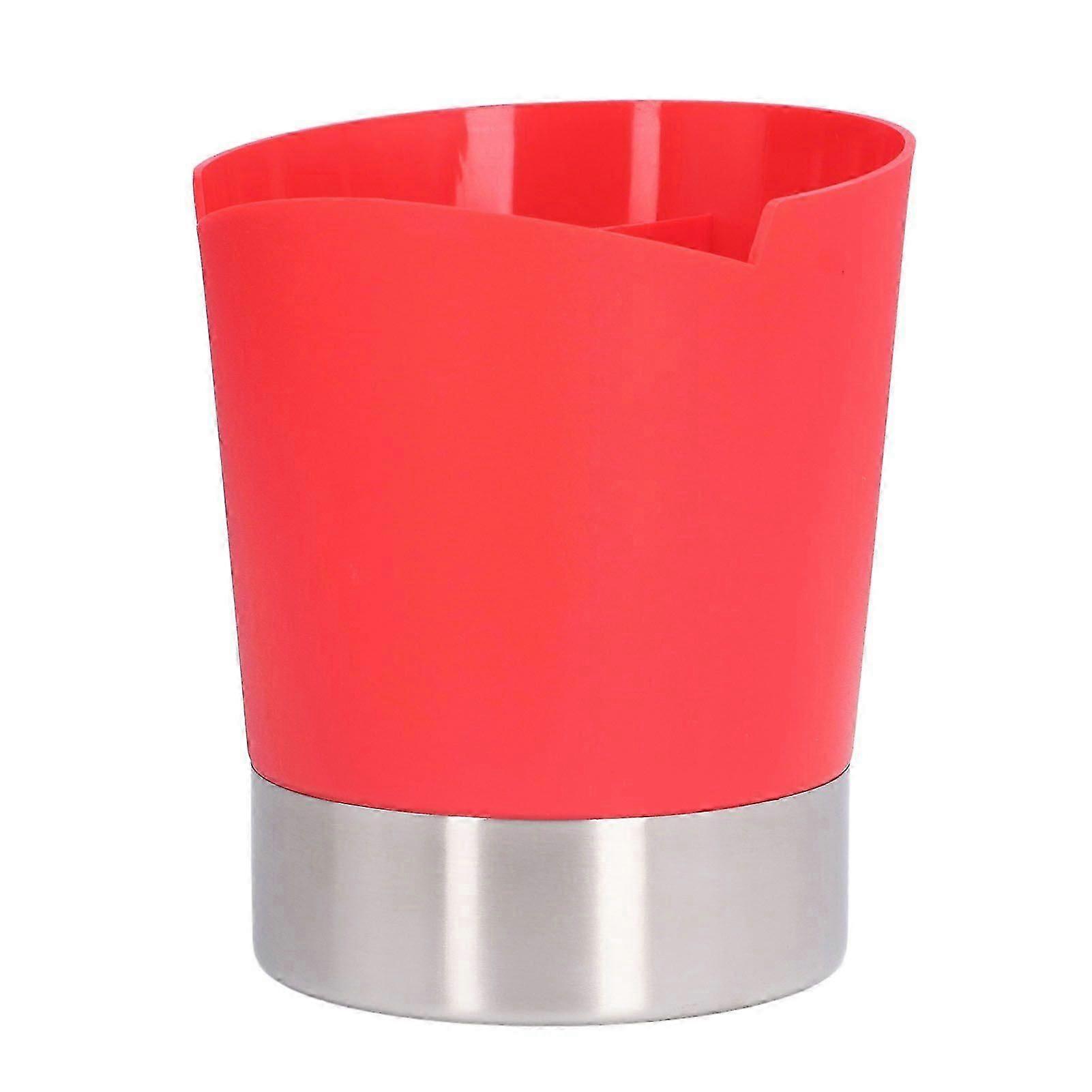 Storage Box 3 Grid Design Compact Size Stainless Steel Base Matte Texture Simple Modern Straw Dispenser