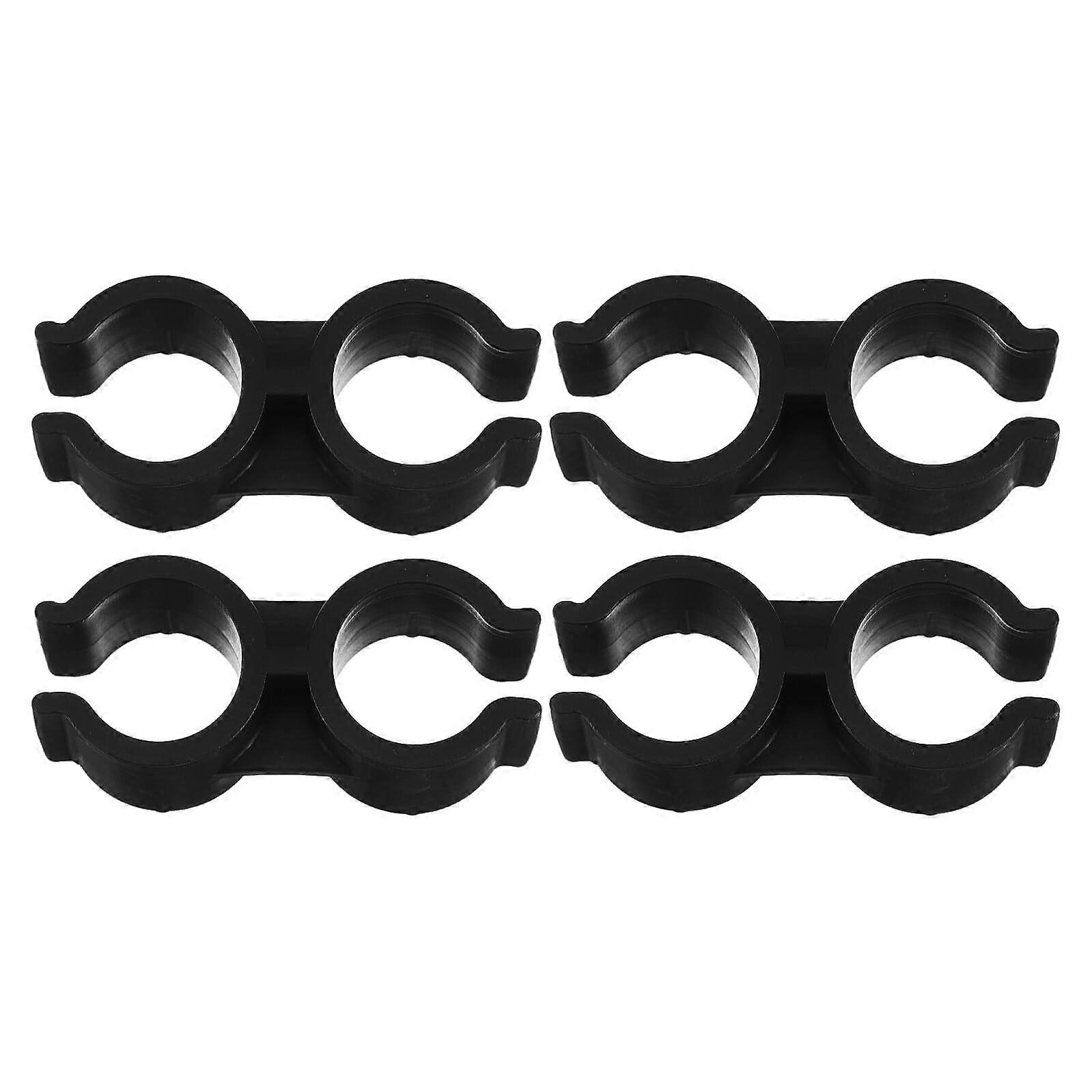 Broom and Dustpan Holder with Plastic Double Pipe Clamp, SpaceSaving Handle Connector 1.8cm