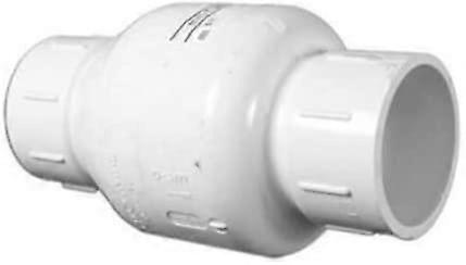 2 Inch PVC Spring Check Valve for Pool Spa Pond Plumbing, Prevents Pump Backflow, Easy Replacement