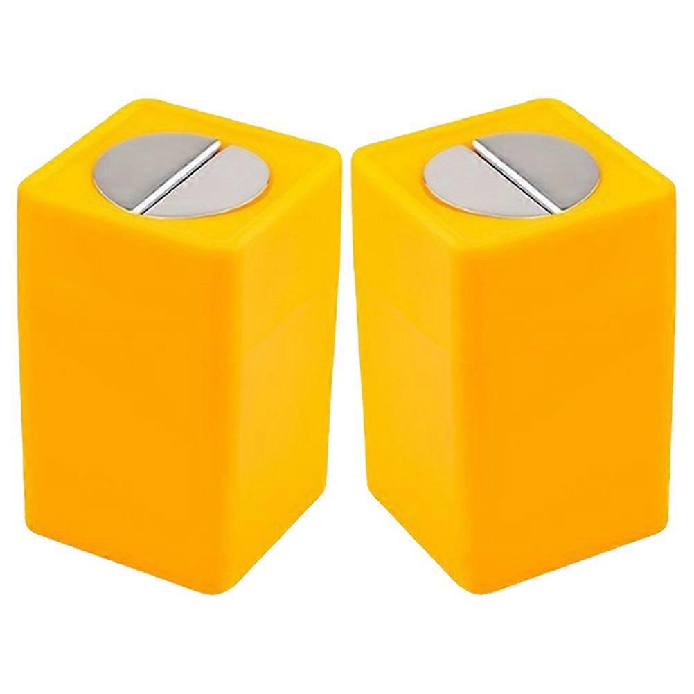 Storage Case Waste Box Collection Compact Design Yellow 6.80X4.30X4.30CM 2Pack