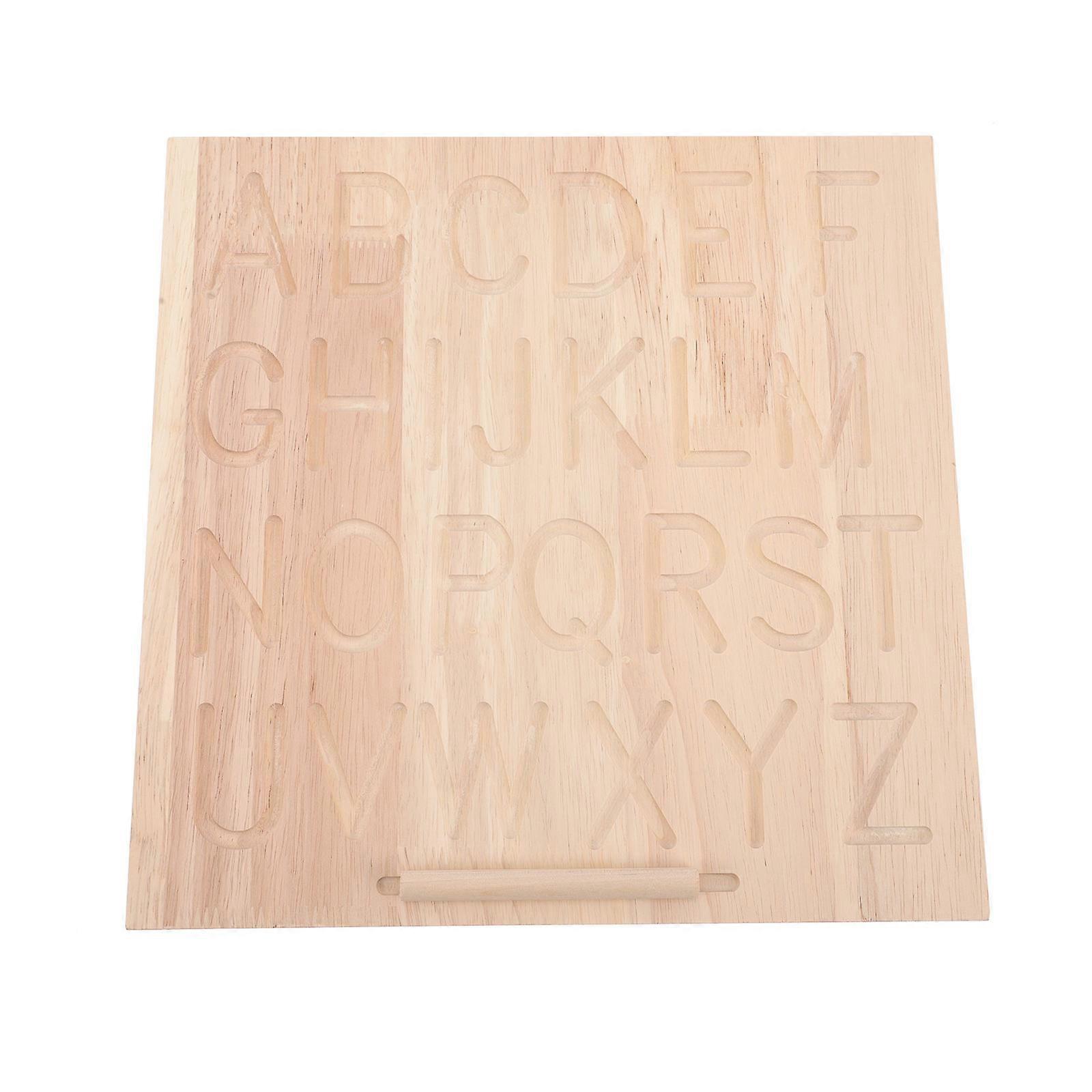 Letters Practicing Board Alphabet Tracing Tool Wooden Double-Sided 2Sets