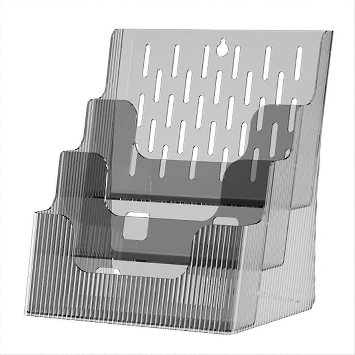 A4 File Display Clear Storage Box A4 Single Layer File Sorter Gray