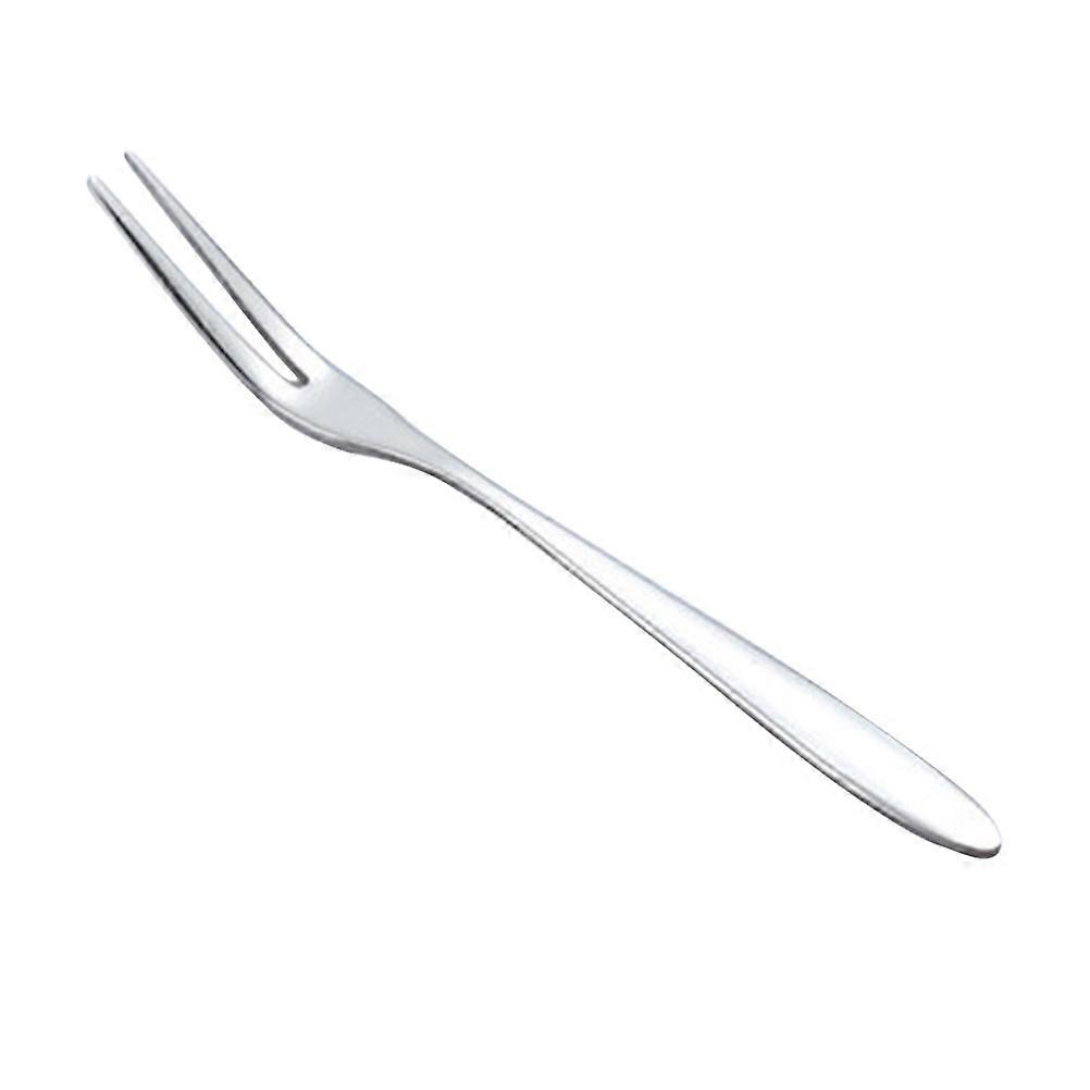 5Pcs Silver Stainless Steel Fruit Fork for Children Use Practical Cake Fork