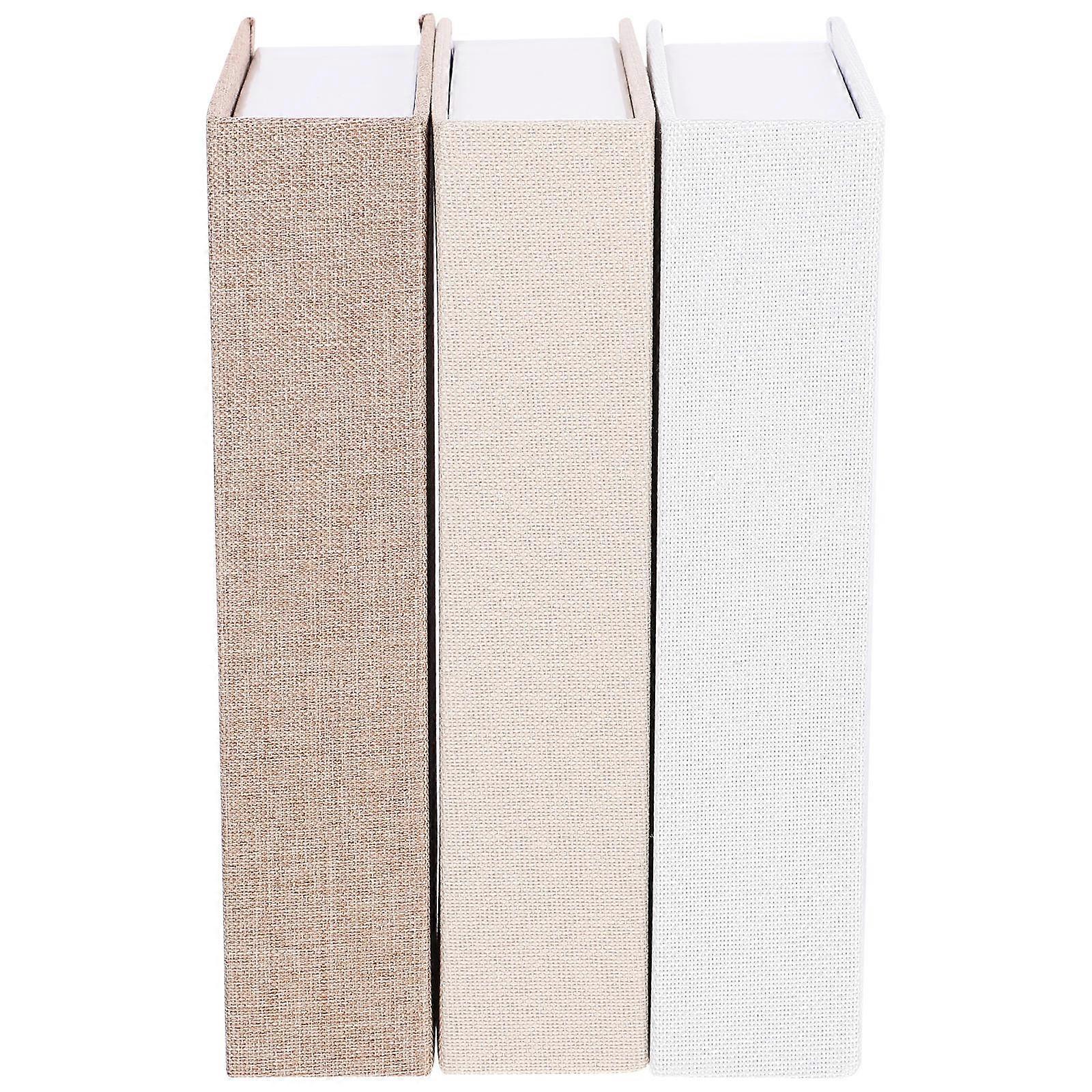 Decorative Linen Faux Book Boxes 3Pcs for Storage and Display